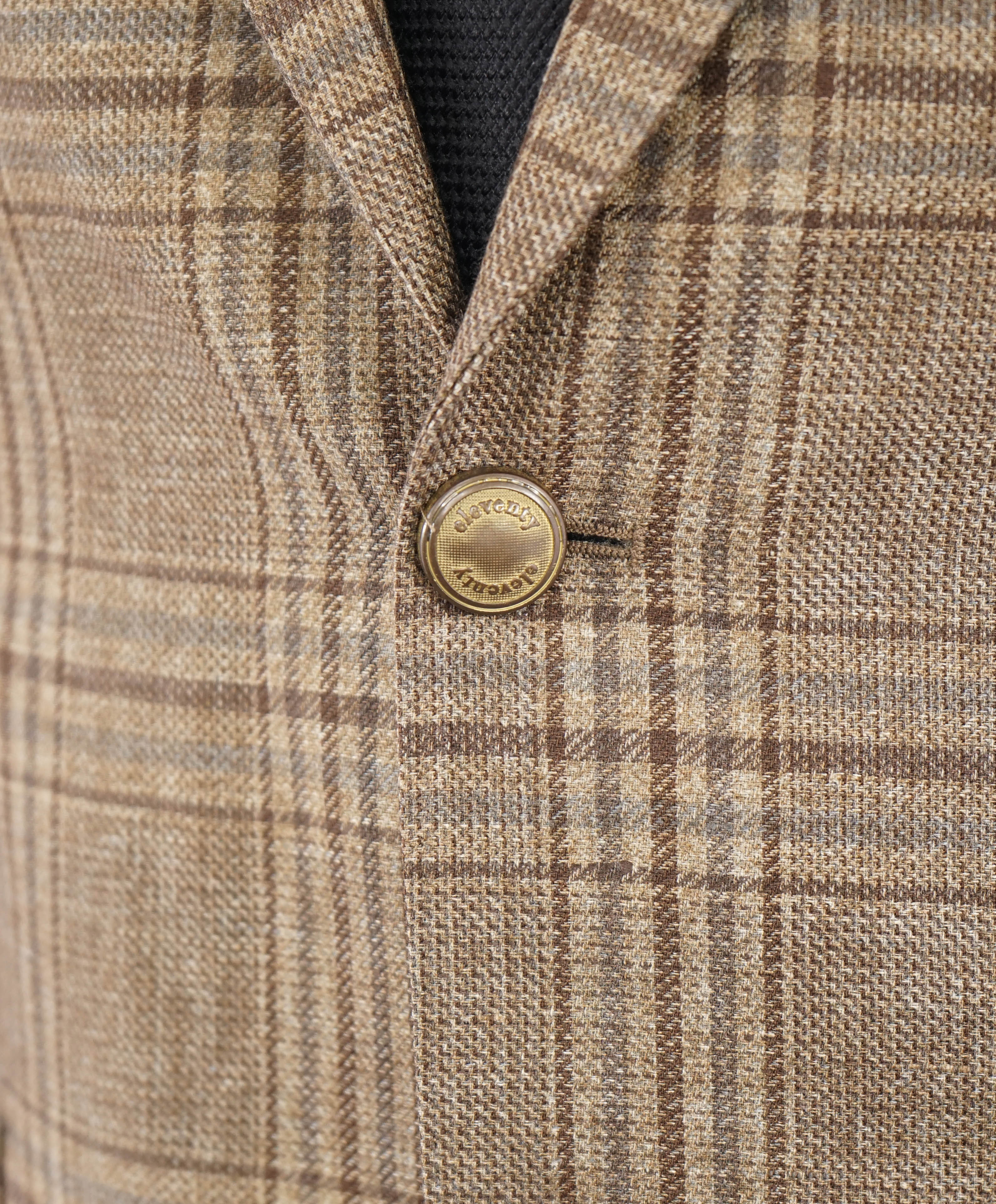 ELEVENTY - By ERMENEGILDO ZEGNA "Wool/Linen/Silk" Brown Blazer - 40 (50 EU)