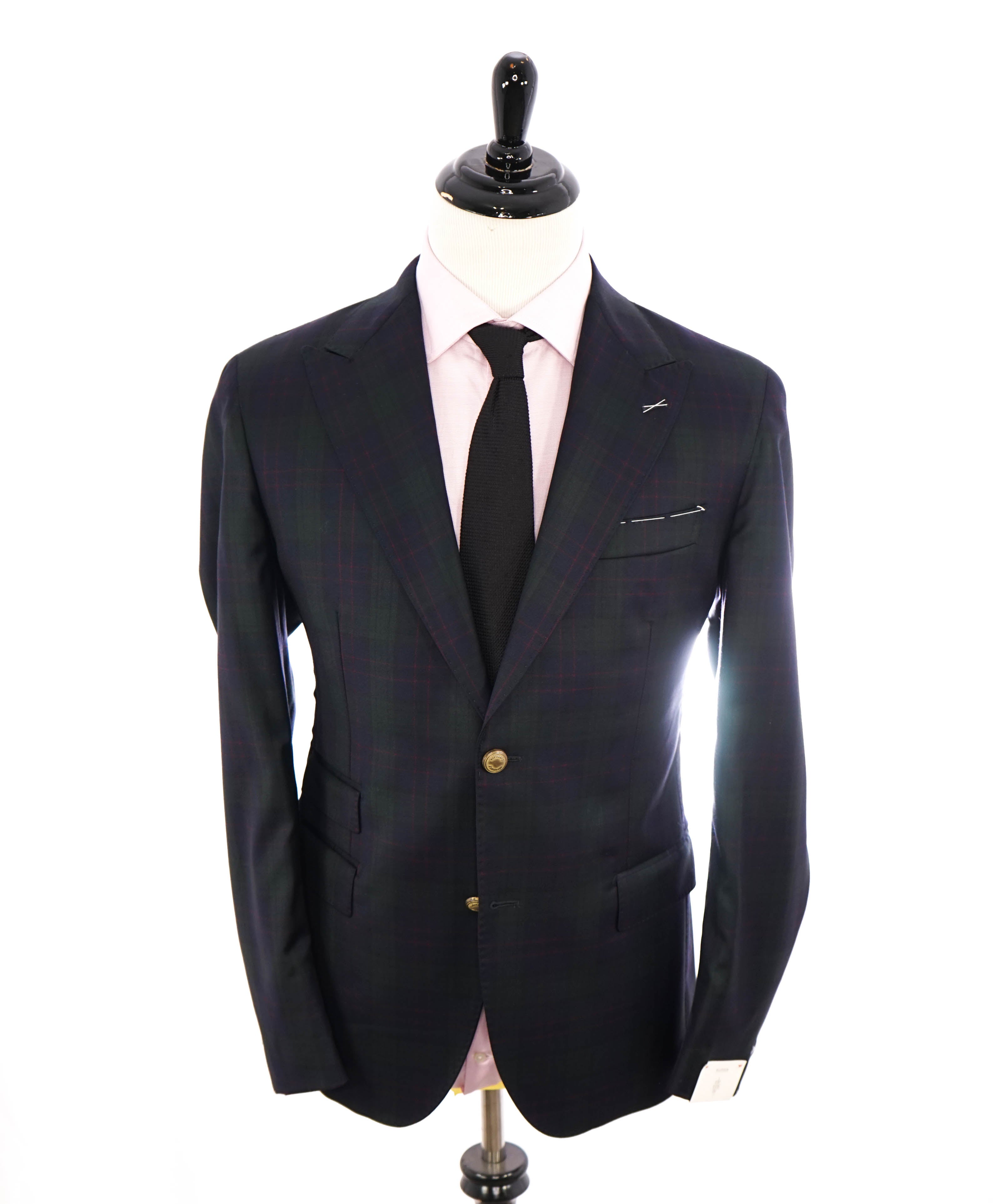 ELEVENTY - By LORO PIANA Wool Tartan Plaid Blue/Green/Red Blazer - 40 (50 EU)
