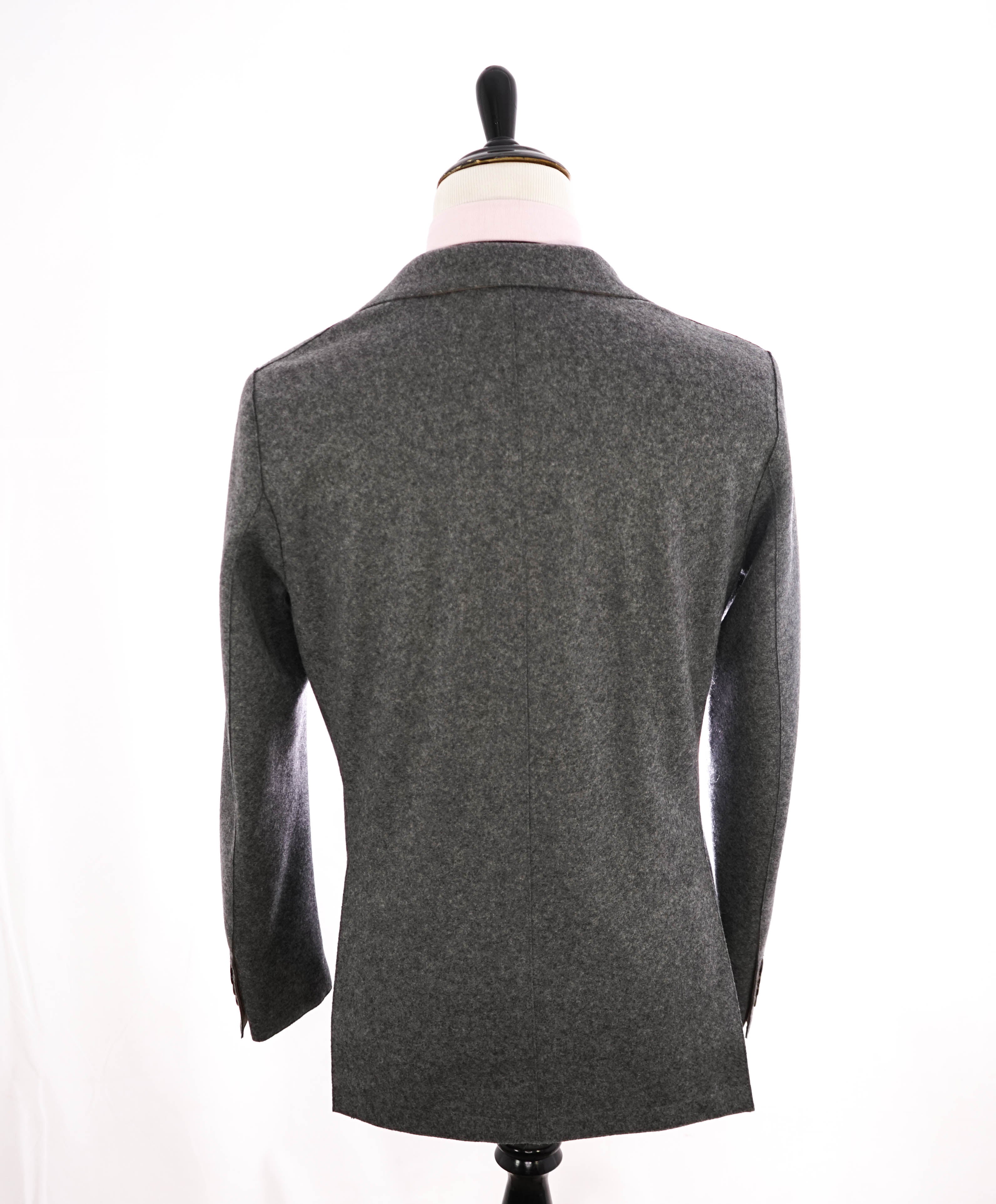 ELEVENTY - Wool & Suede Gray Flannel Unstructured Soft Jacket - 46 (56EU)