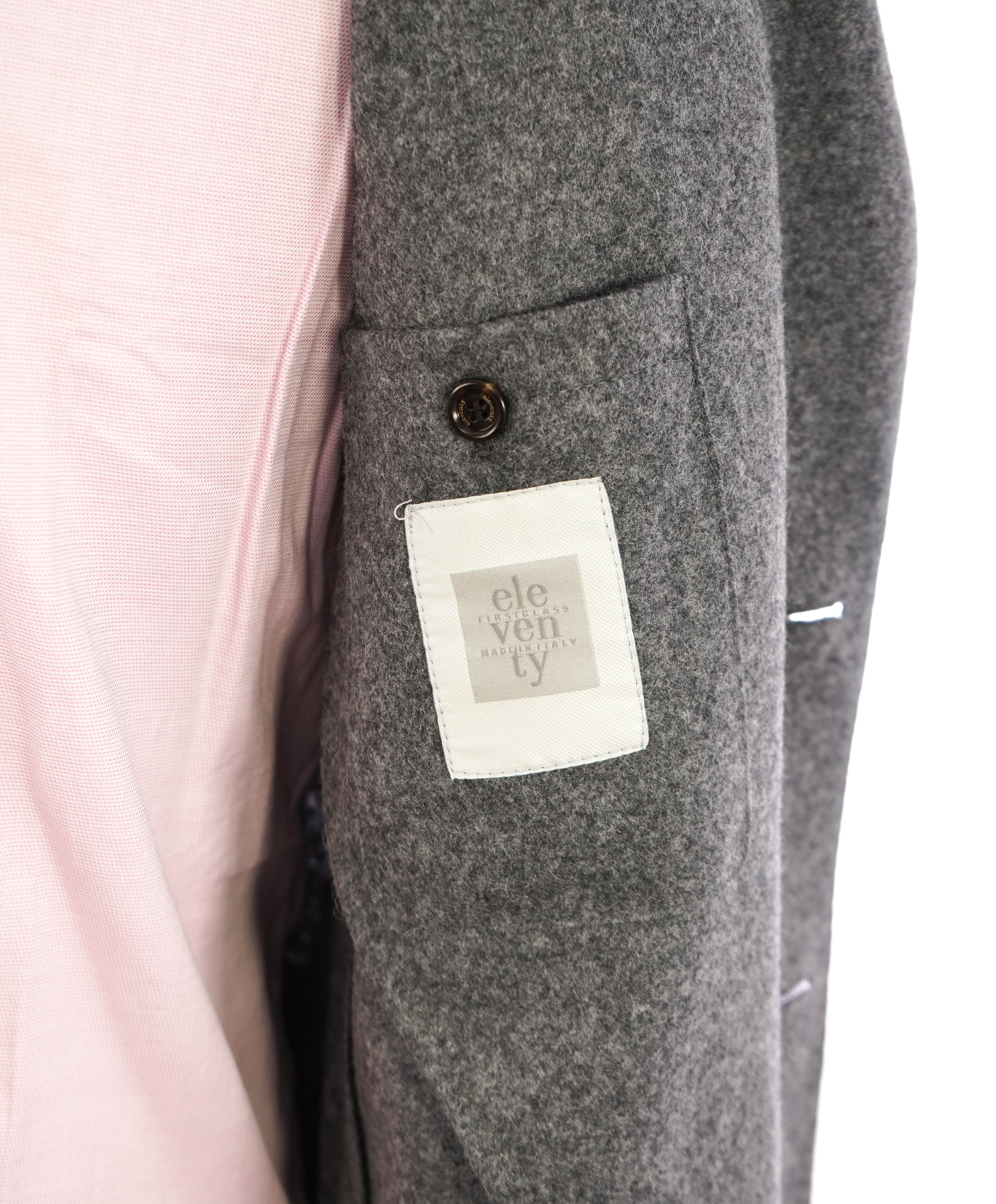 ELEVENTY - Wool & Suede Gray Flannel Unstructured Soft Jacket - 46 (56EU)