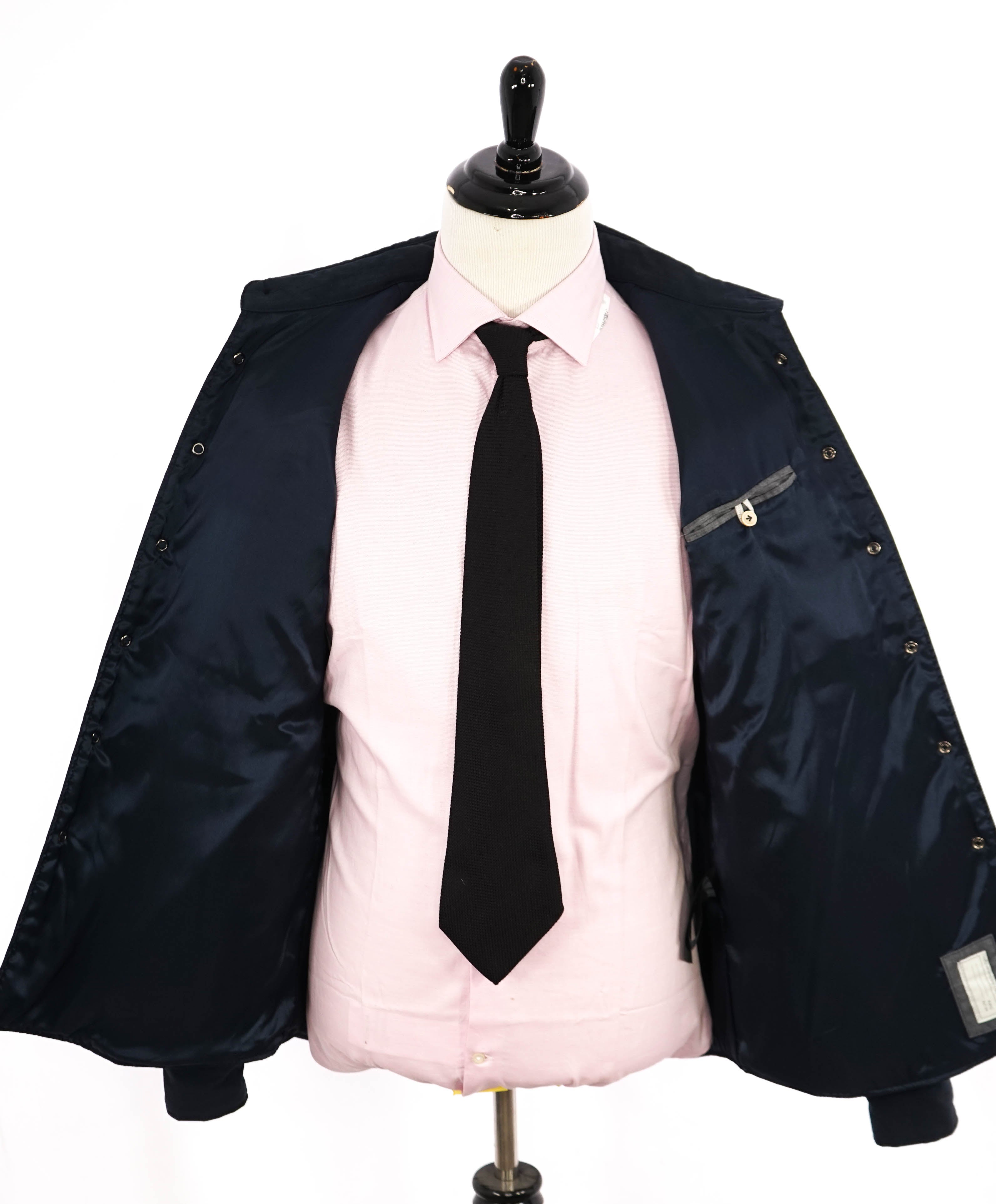 ELEVENTY PLATINUM - Navy Blue Snap Cotton Blend Shirt Jacket Coat - M