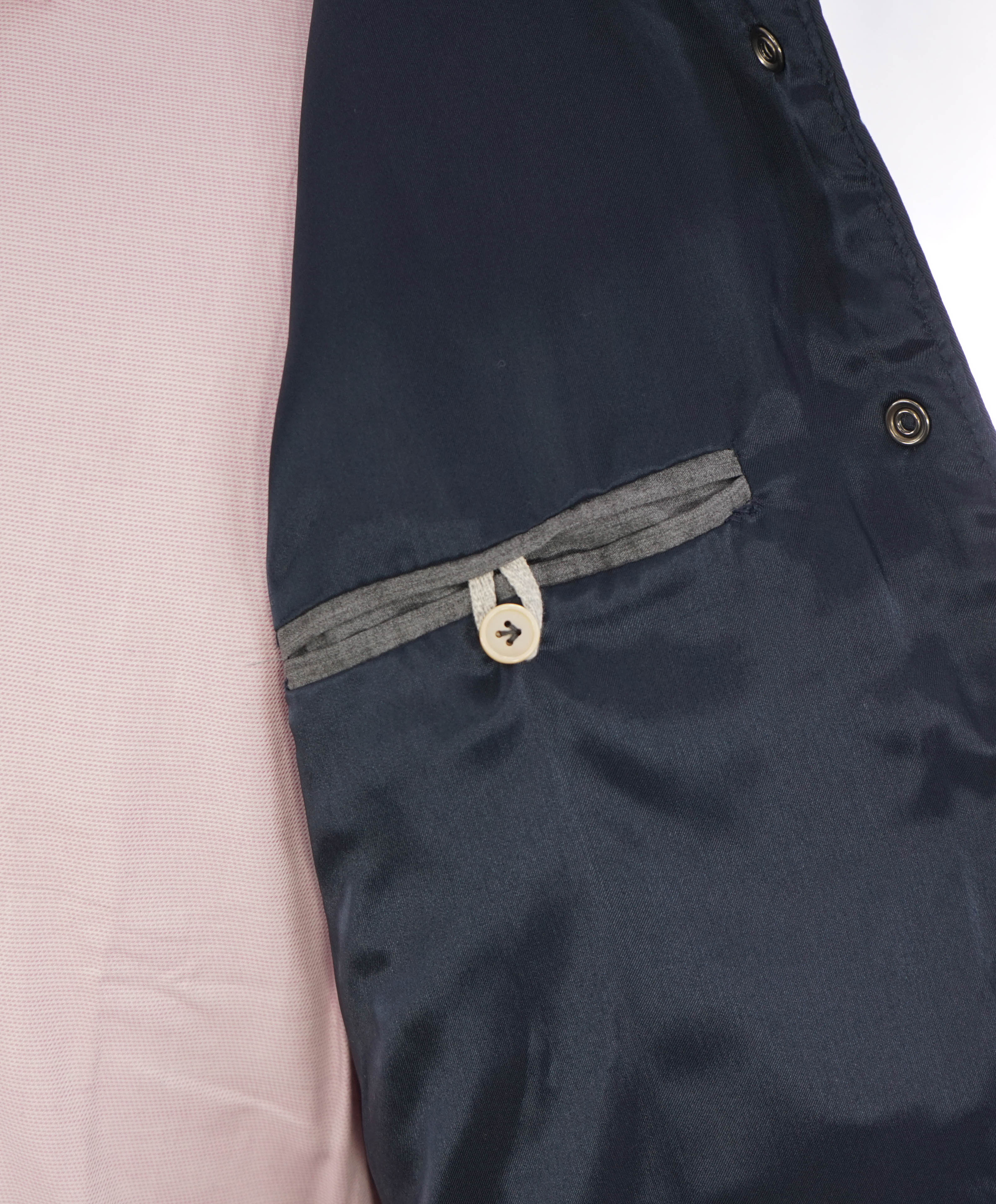 ELEVENTY PLATINUM - Navy Blue Snap Cotton Blend Shirt Jacket Coat - M