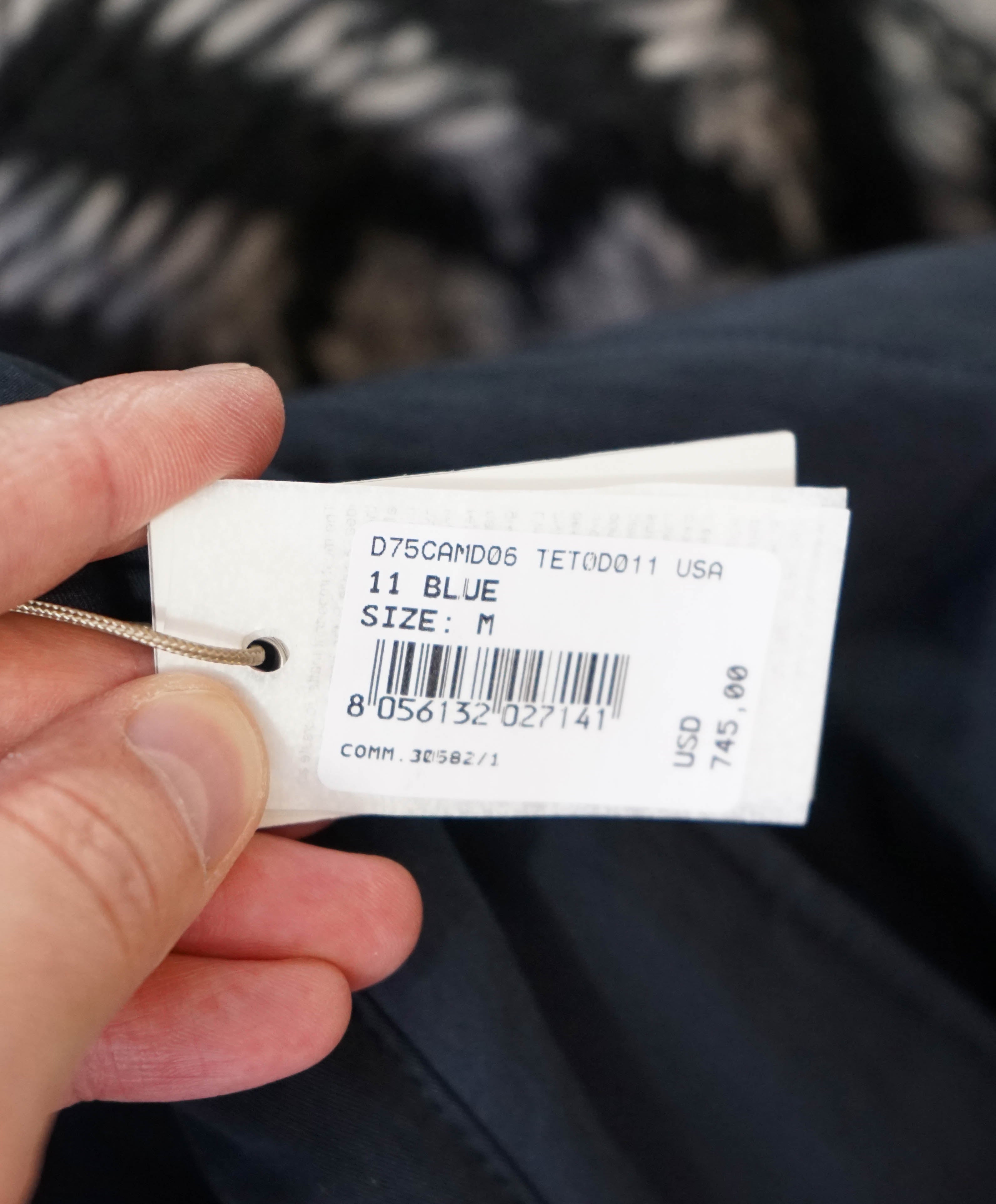 ELEVENTY PLATINUM - Navy Blue Snap Cotton Blend Shirt Jacket Coat - M