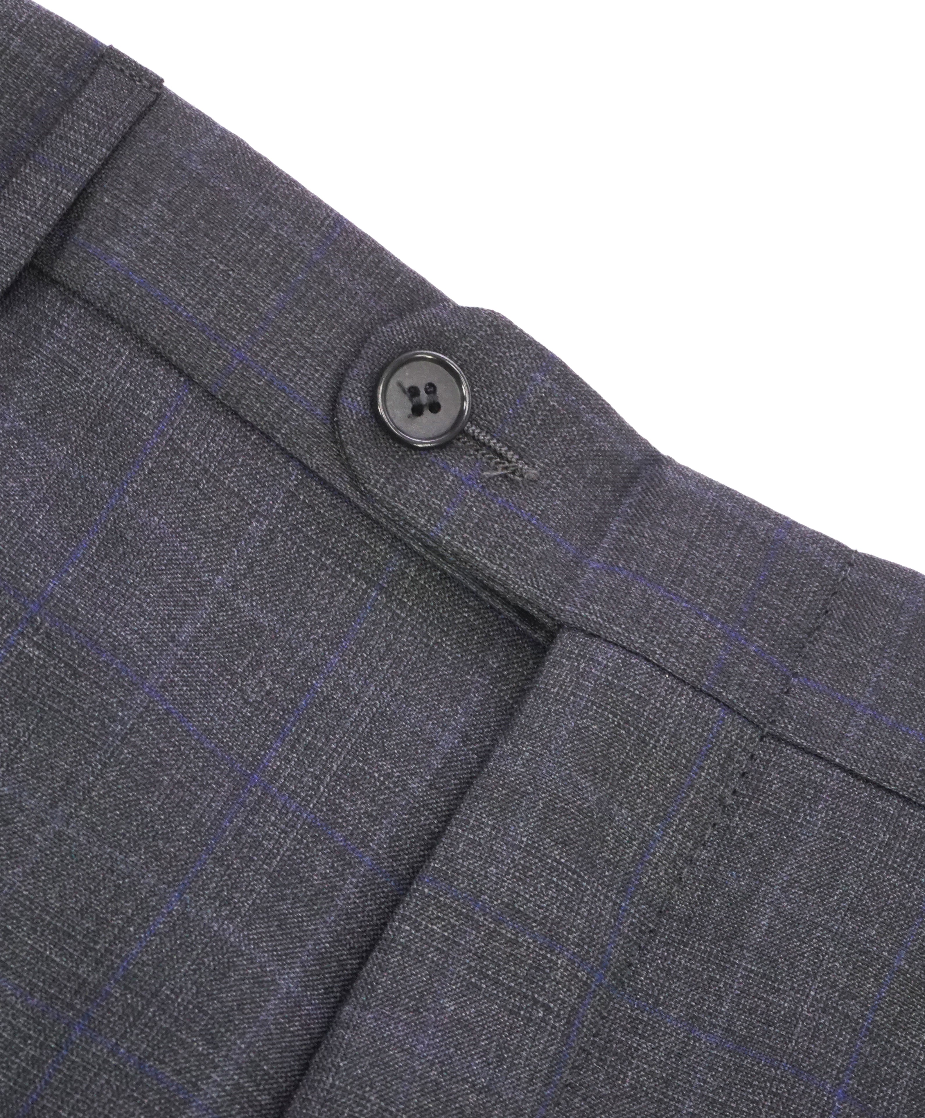 HICKEY FREEMAN - "ERMENEGILDO ZEGNA SILK Blend" Gray Plaid Check Pants - 34W