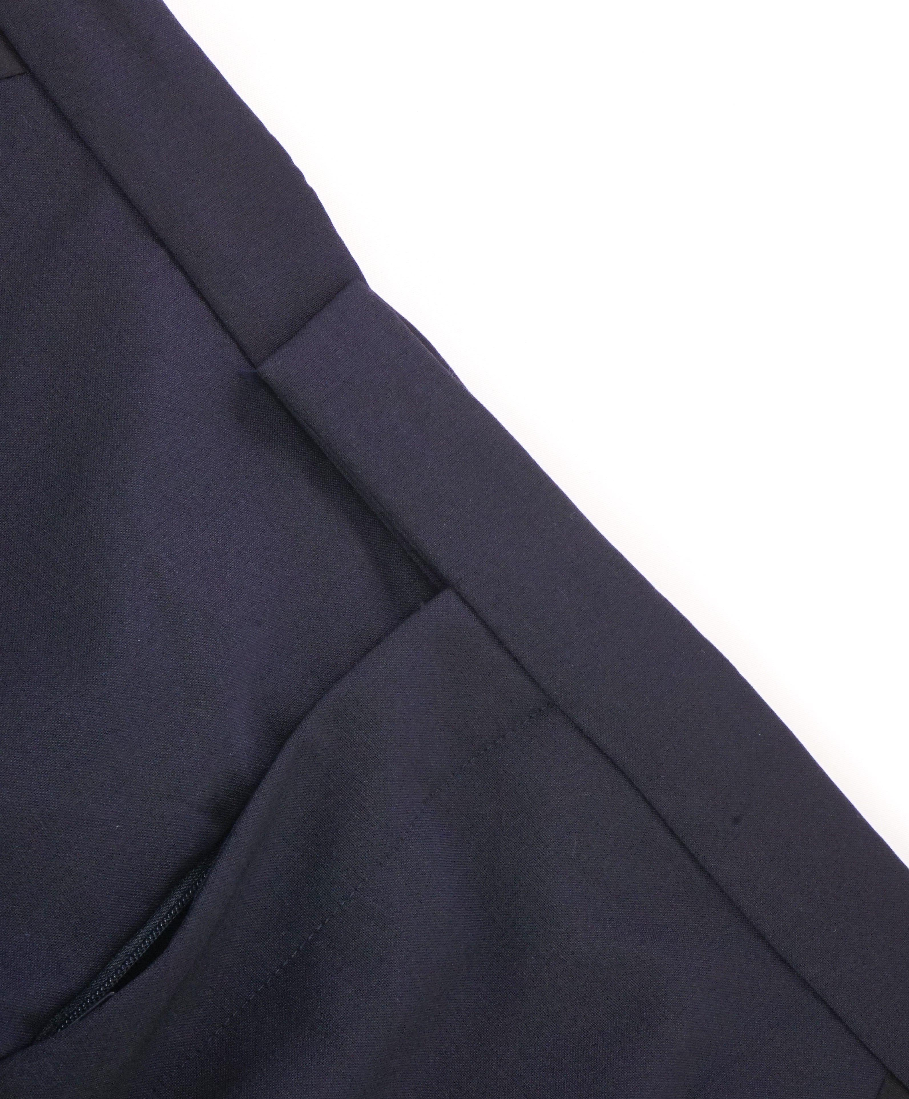 PAUL SMITH - GOLD SIDE-TABS Navy Blue Tux Stripe Wool & Mohair Pants - 31W