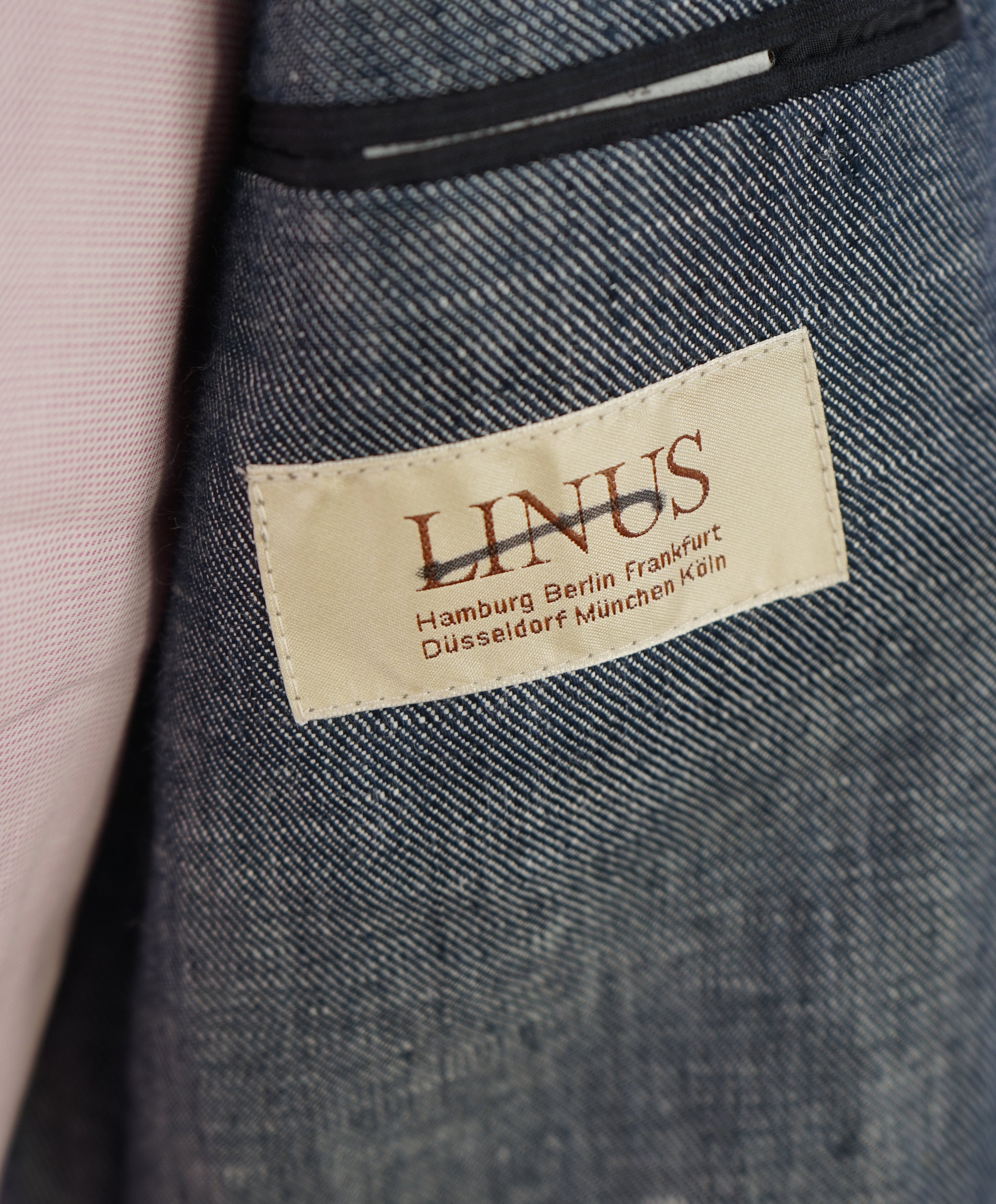 LINUS GERMANY - Pure Linen Blend Summer Light Denim Style Blazer - 42R