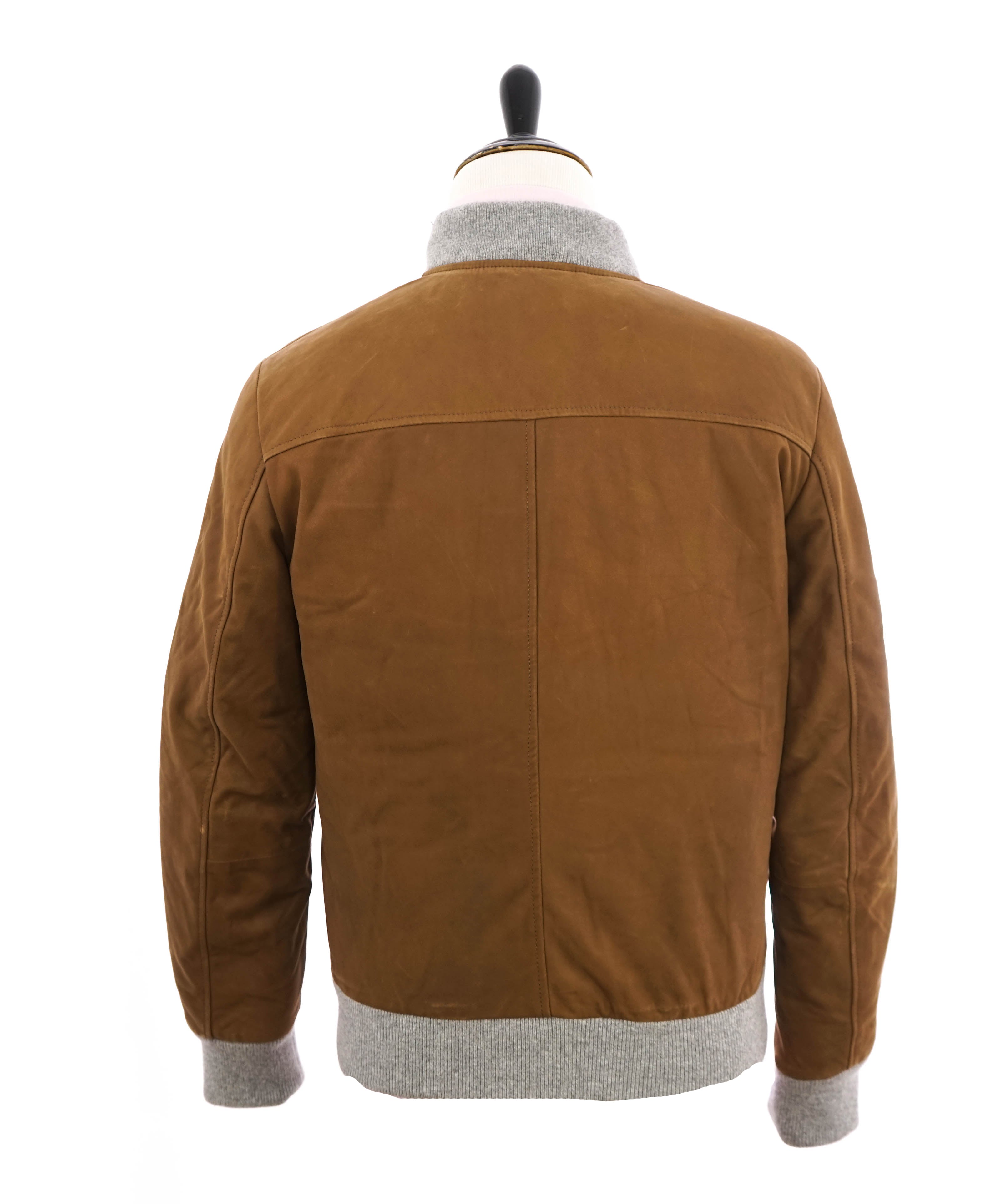 $3,350 ELEVENTY - LEATHER INSULATED Aviator/Bomber Jacket (Brunello Cucinelli)- 46US