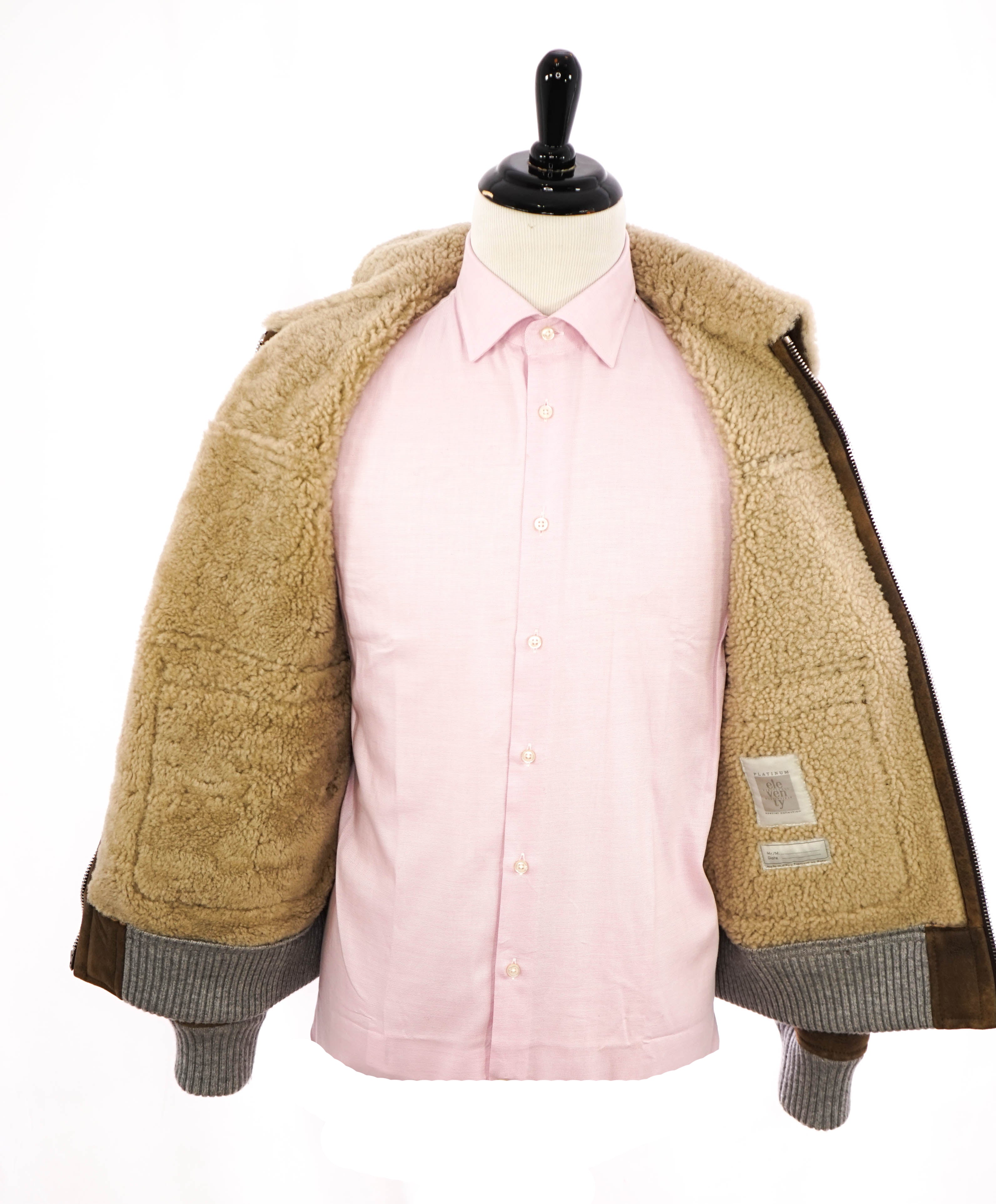 ELEVENTY - SUEDE/ LEATHER/ SHEARLING Aviator/Bomber Jacket (Brunello Cucinelli)- 40US M