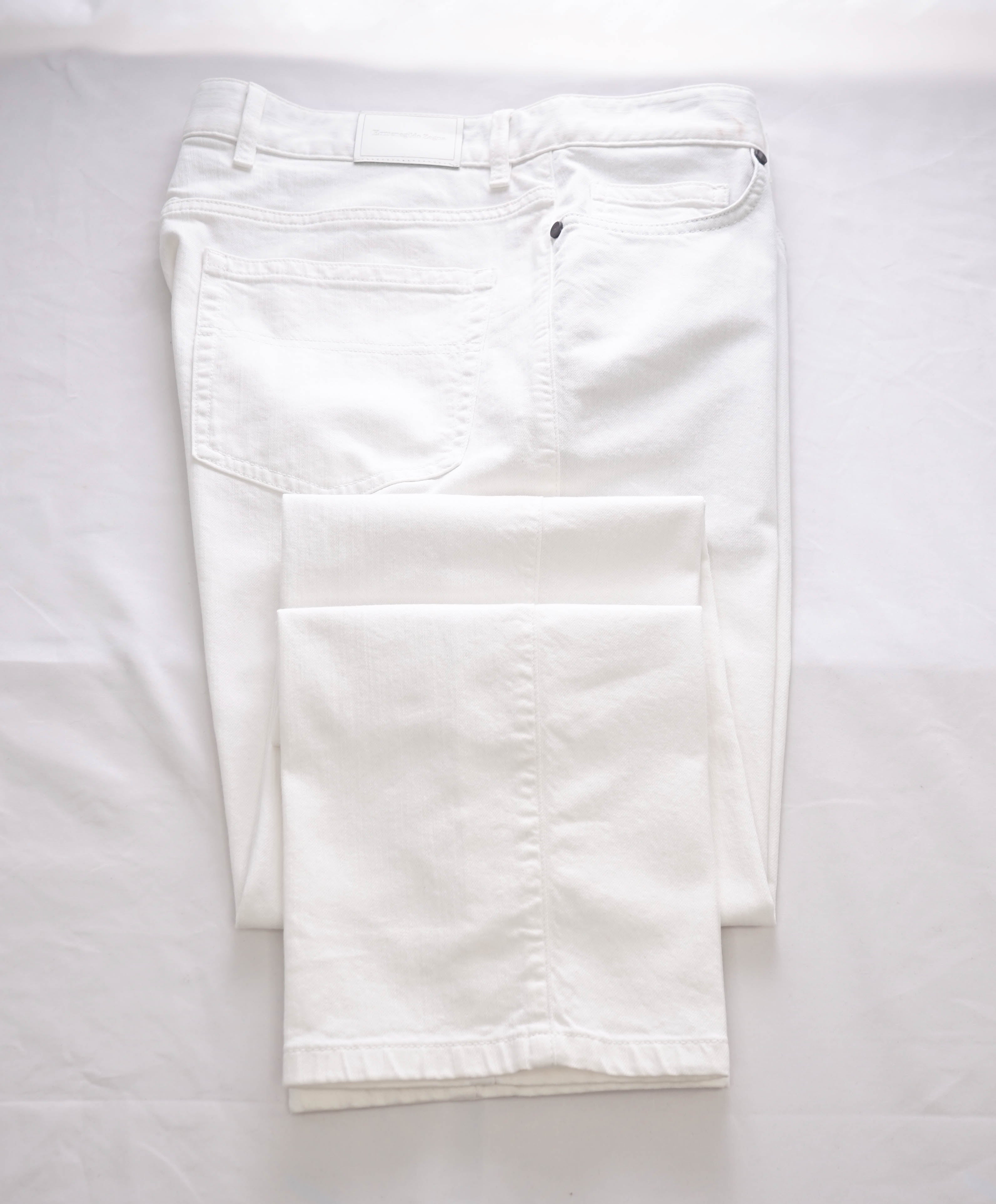 ERMENEGILDO ZEGNA - White 5-Pocket Jeans Logo Detailing - 36W