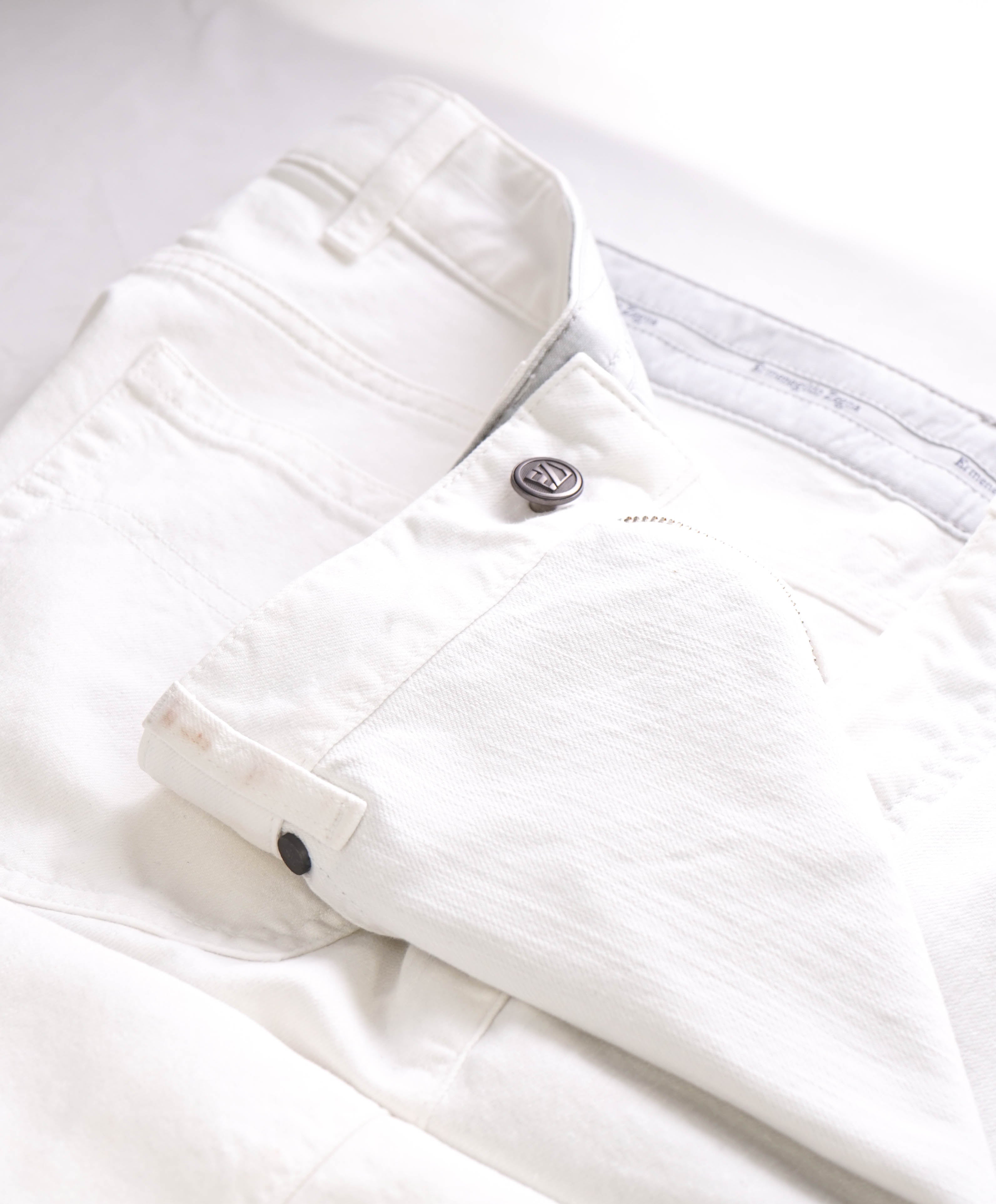 ERMENEGILDO ZEGNA - White 5-Pocket Jeans Logo Detailing - 36W