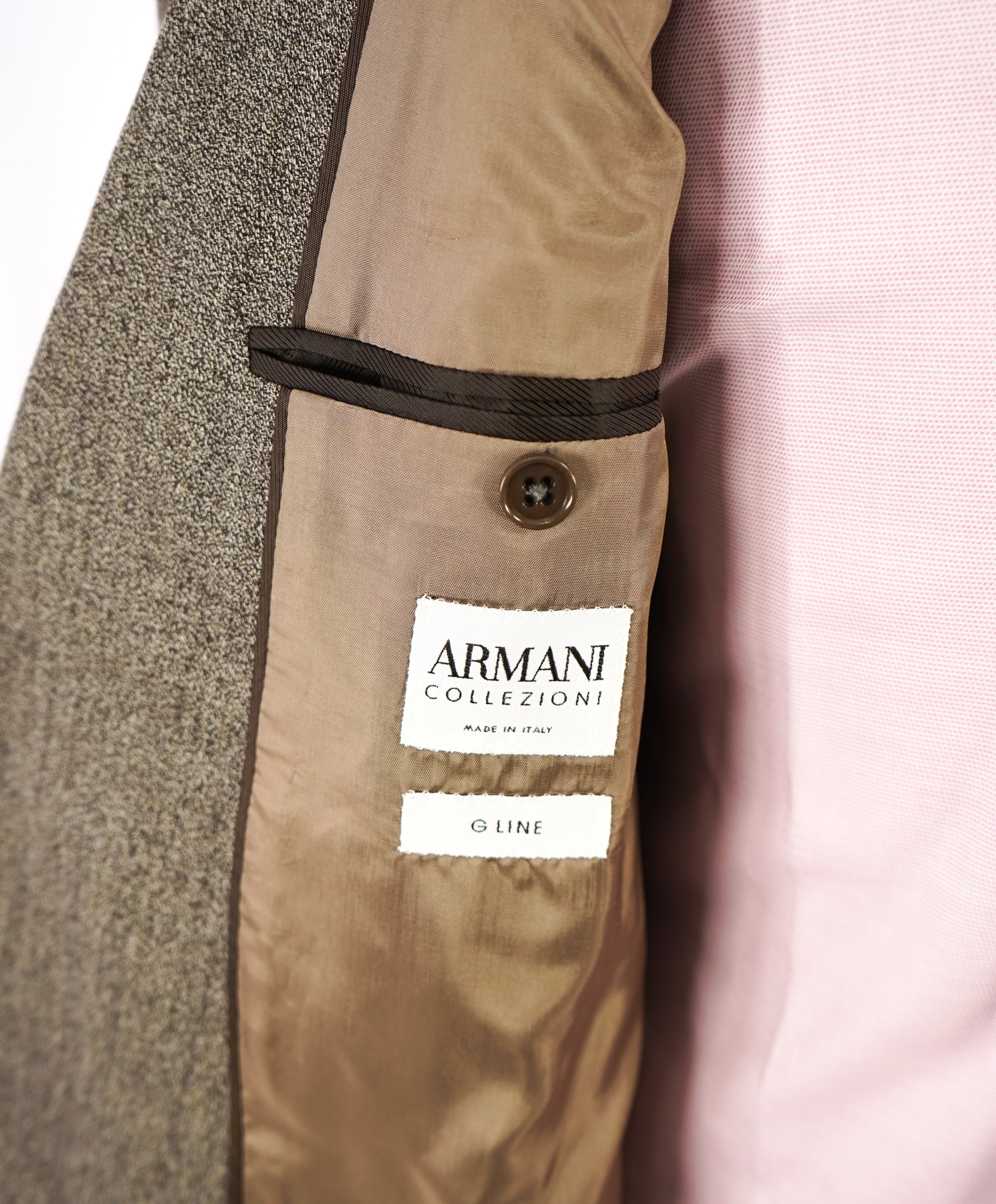 ARMANI COLLEZIONI - "G Line" MELANGE Brown & Gray 2-Button Suit - 50R