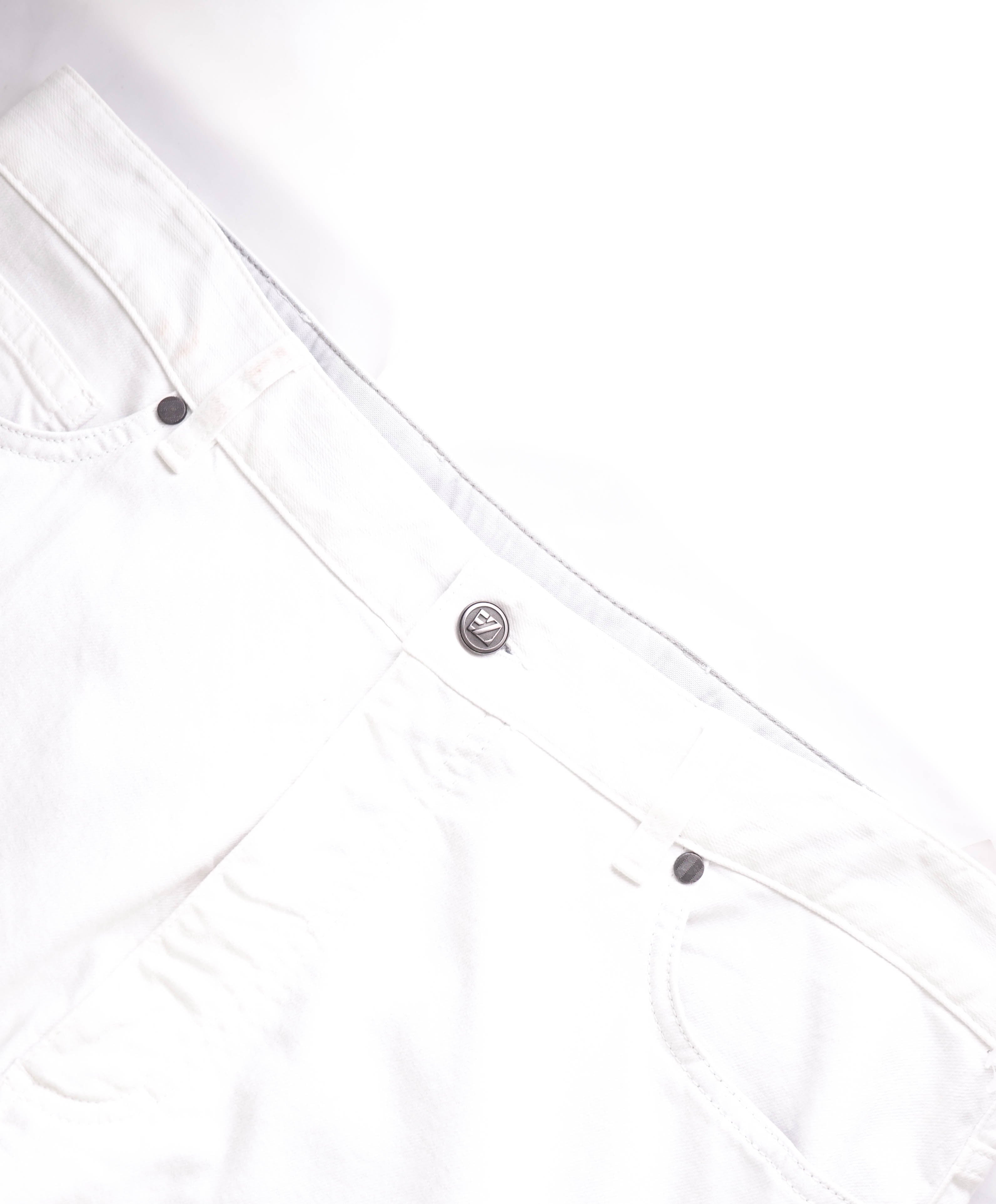 ERMENEGILDO ZEGNA - White 5-Pocket Jeans Logo Detailing - 36W
