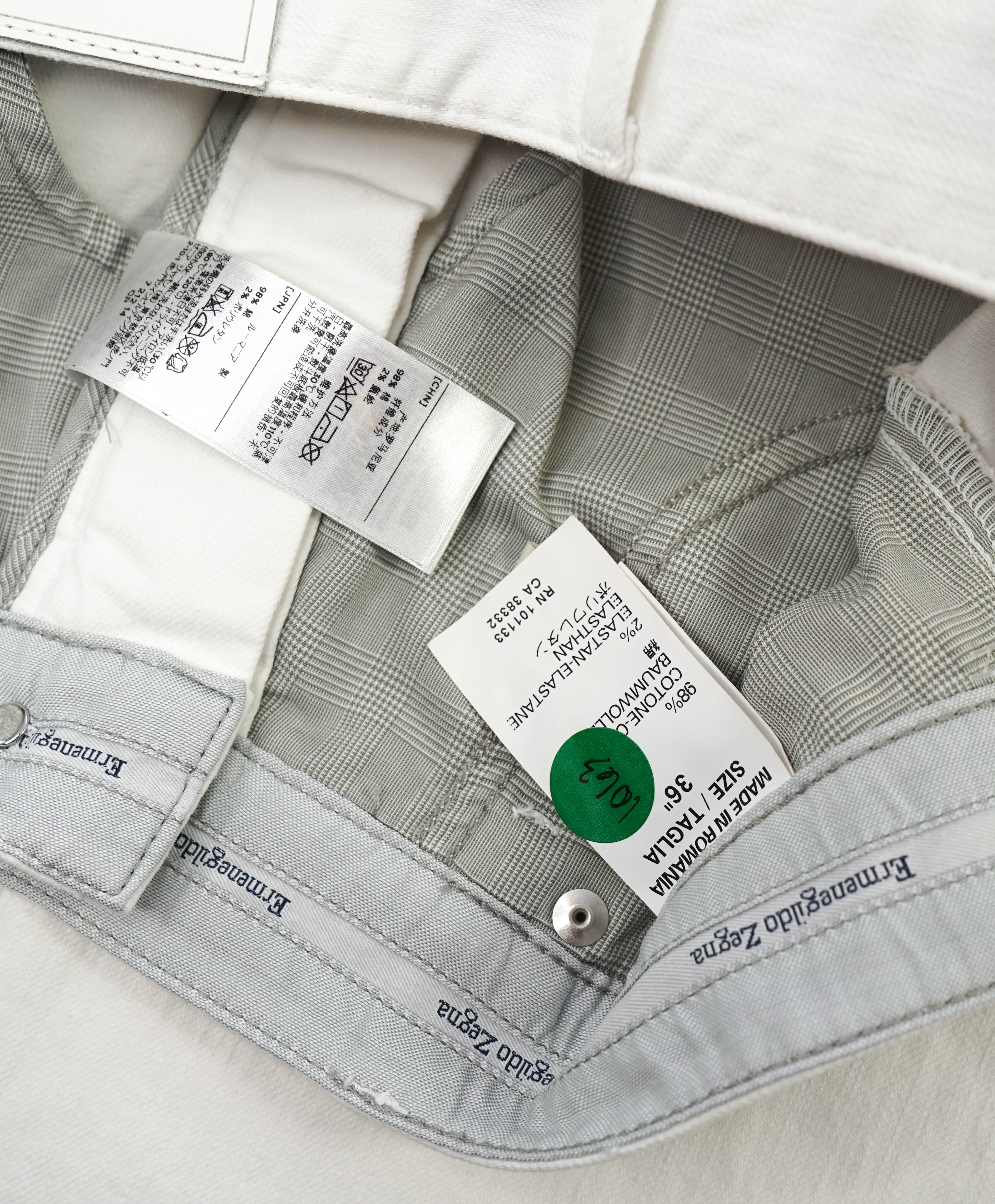 ERMENEGILDO ZEGNA - White 5-Pocket Jeans Logo Detailing - 36W