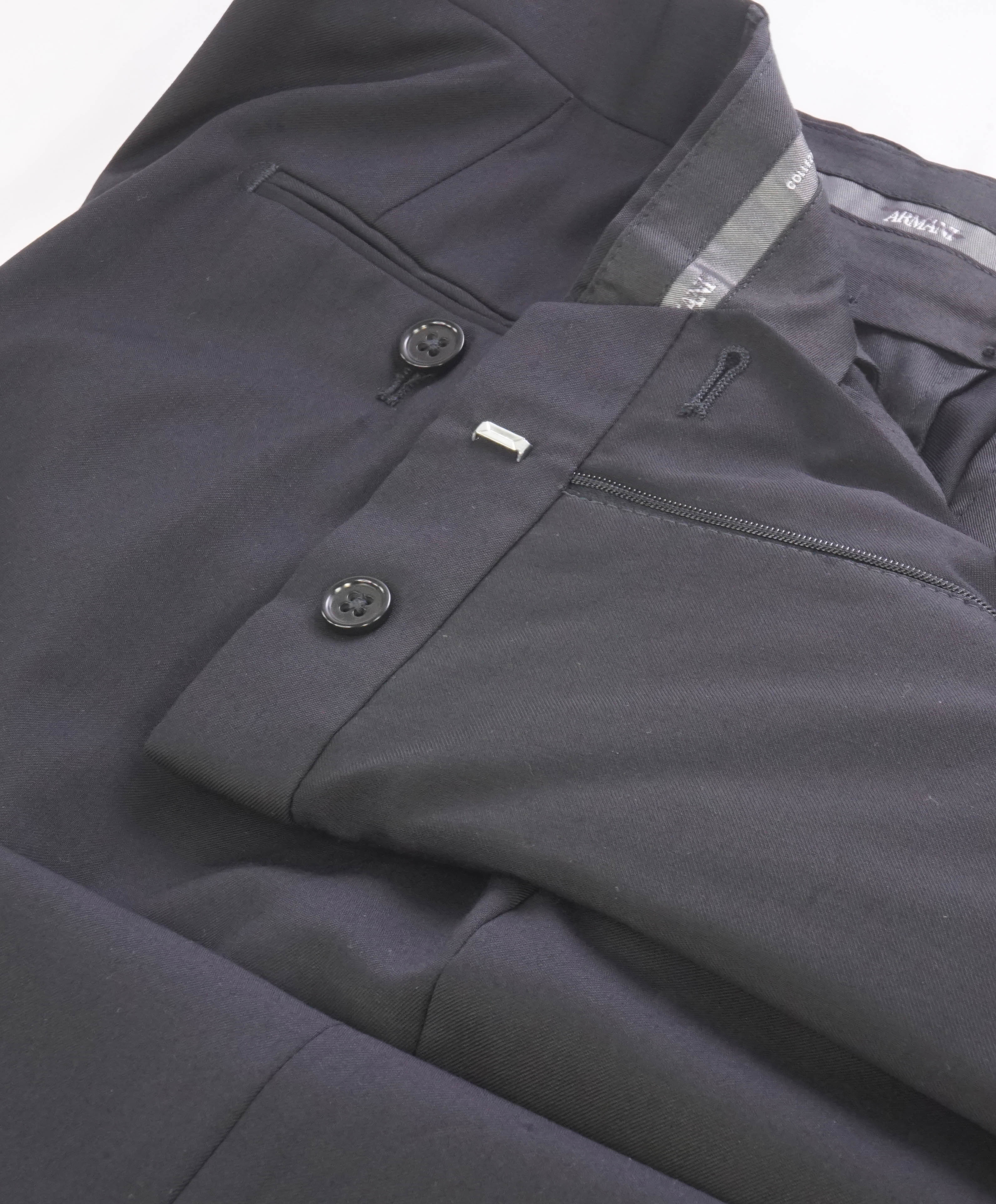 ARMANI COLLEZIONI - *CLOSET STAPLE* Black Flat Front Dress Pants - 40W