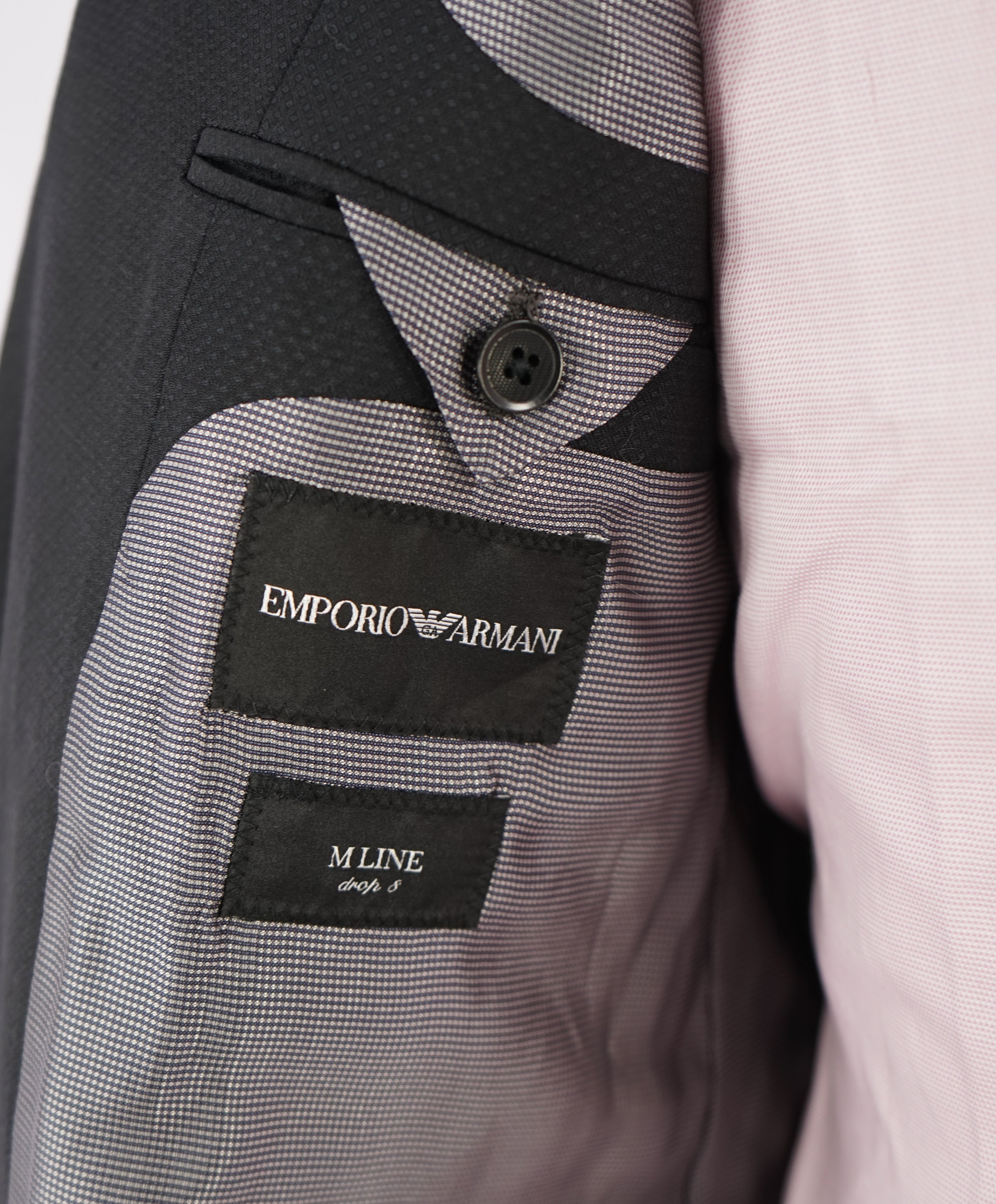 EMPORIO ARMANI - "M LINE" Drop 8 Made In Italy Geometric 1-Button Suit - 42S