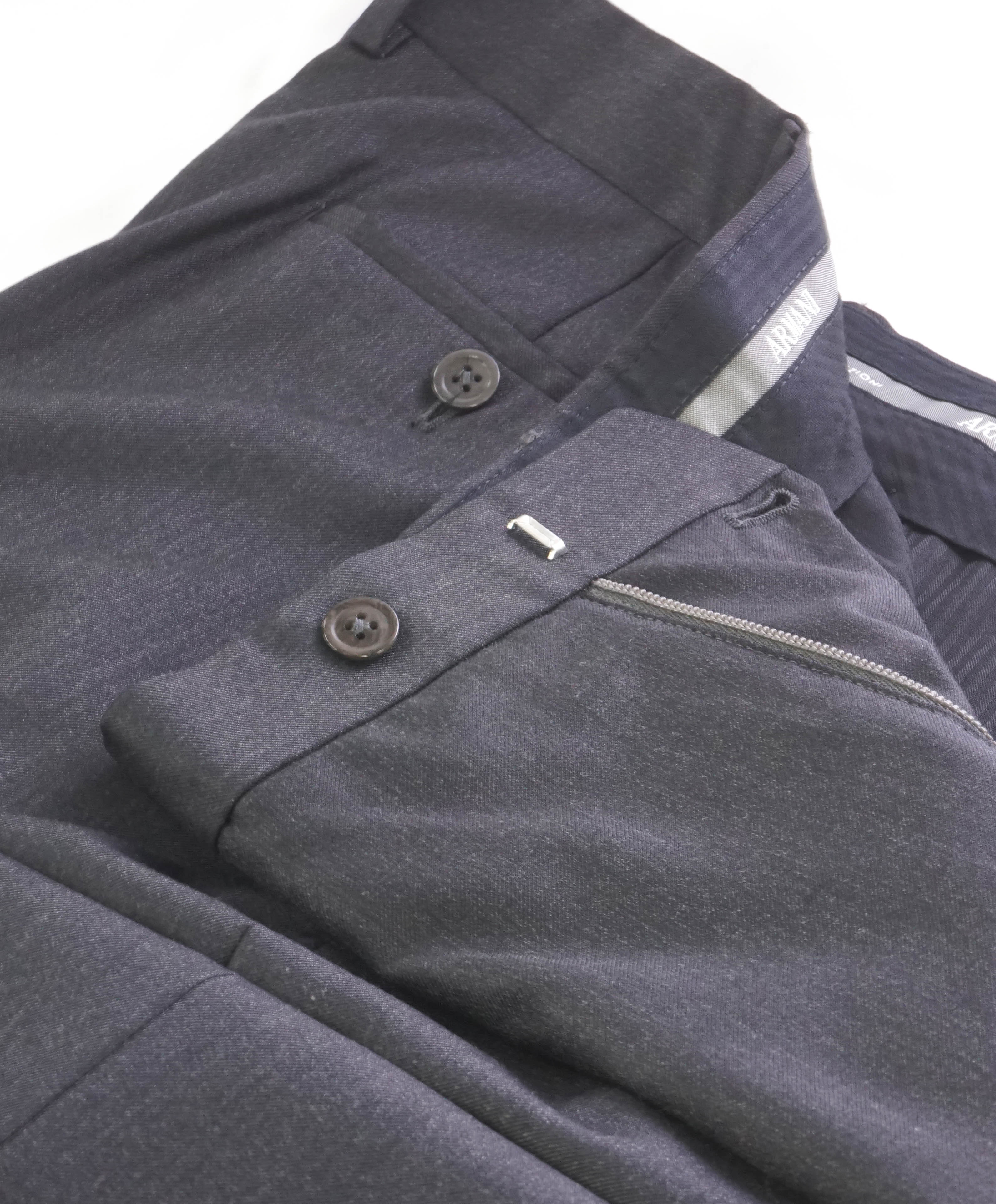 ARMANI COLLEZIONI - Gray *CLOSET STAPLE* Wool Flat Front Dress Pants - 42W