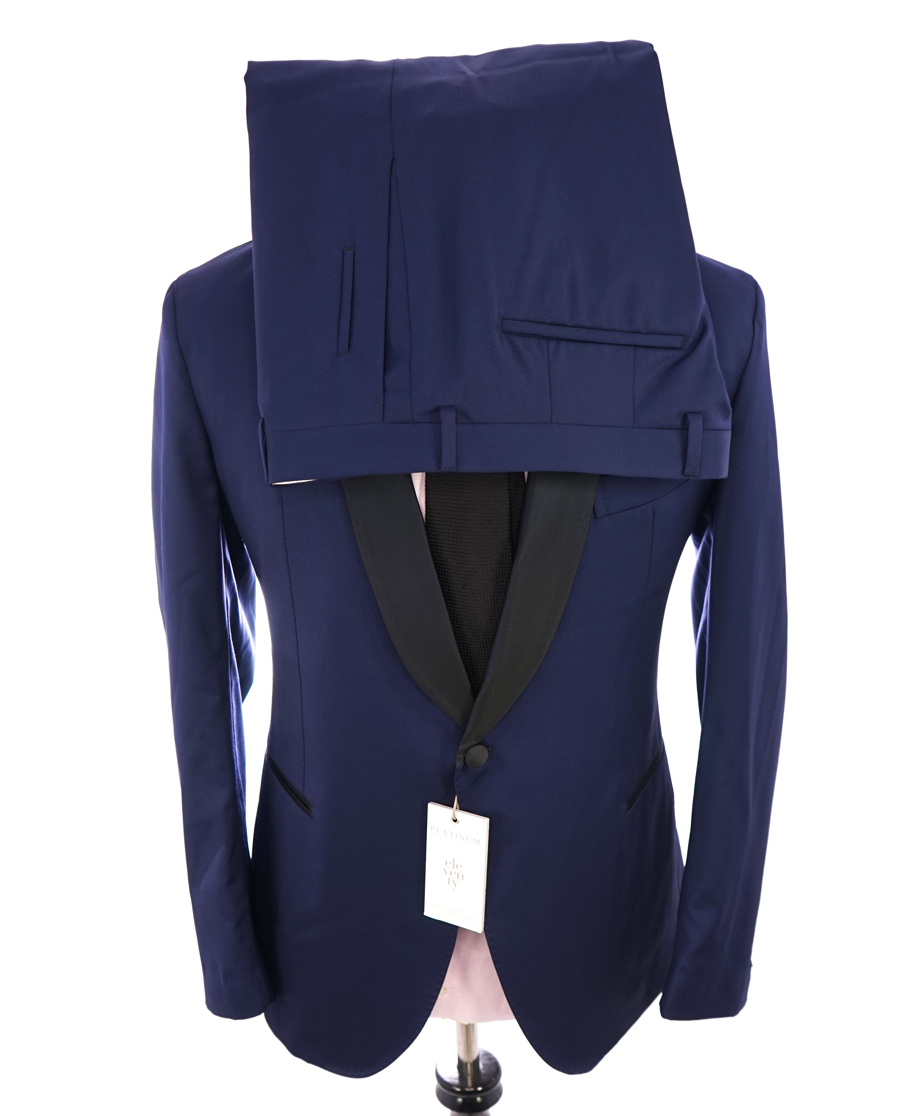 ELEVENTY - "PLATINUM" Hand Made Blue SHAWL COLLAR Tuxedo Unconstructed - 40R