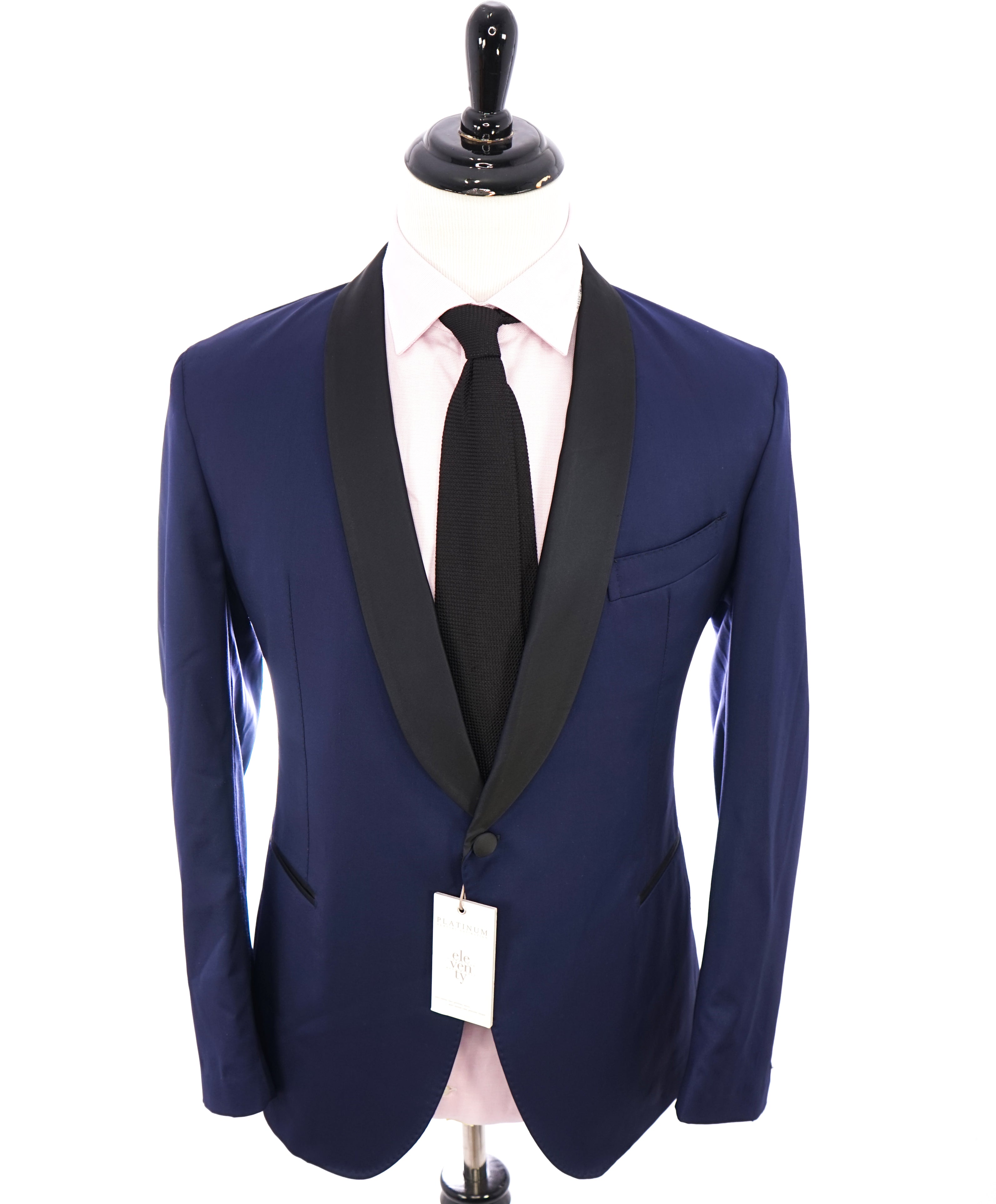 ELEVENTY - "PLATINUM" Hand Made Blue SHAWL COLLAR Tuxedo Unconstructed - 40R