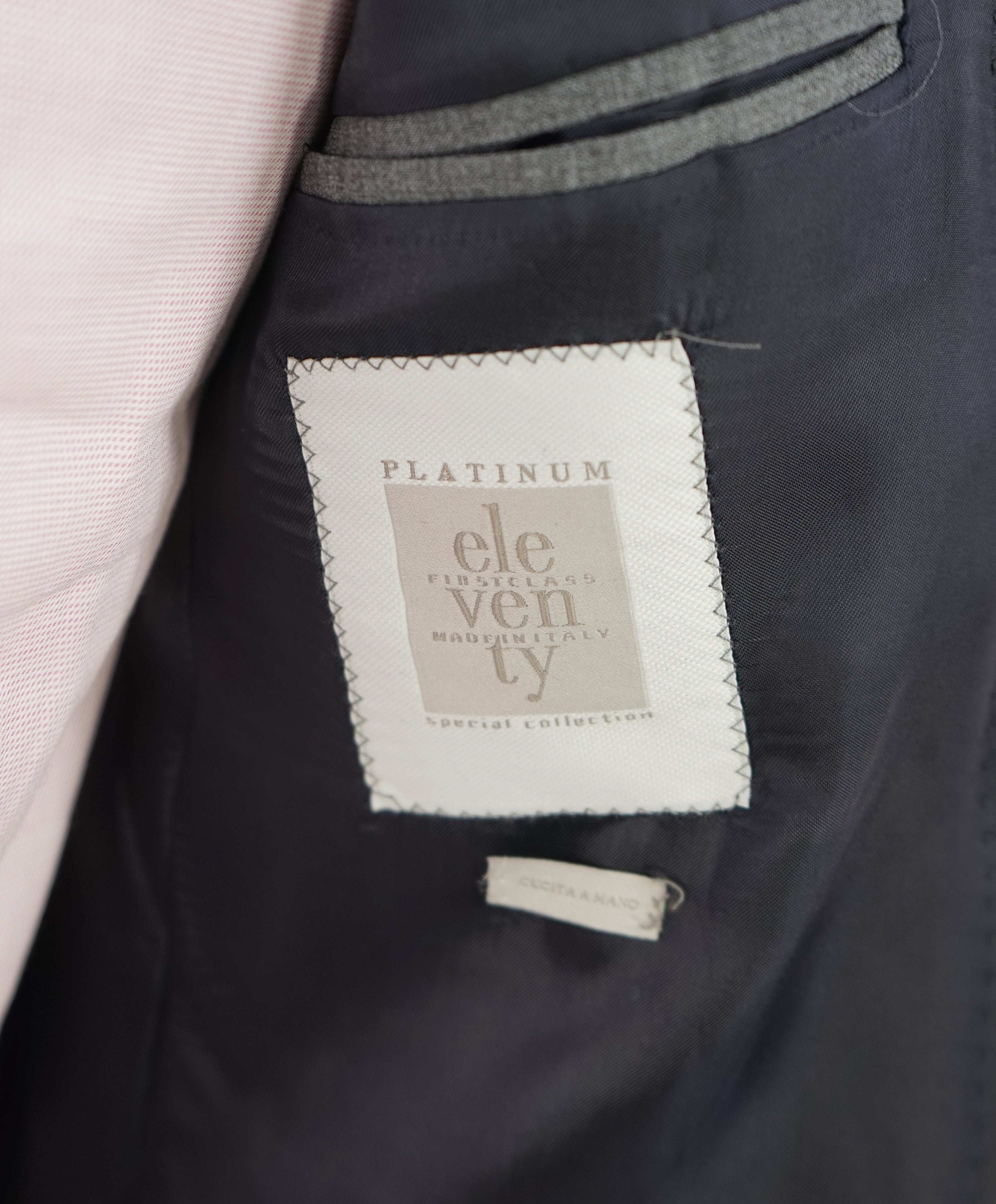 ELEVENTY - "PLATINUM" Hand Made Blue SHAWL COLLAR Tuxedo Unconstructed - 40R