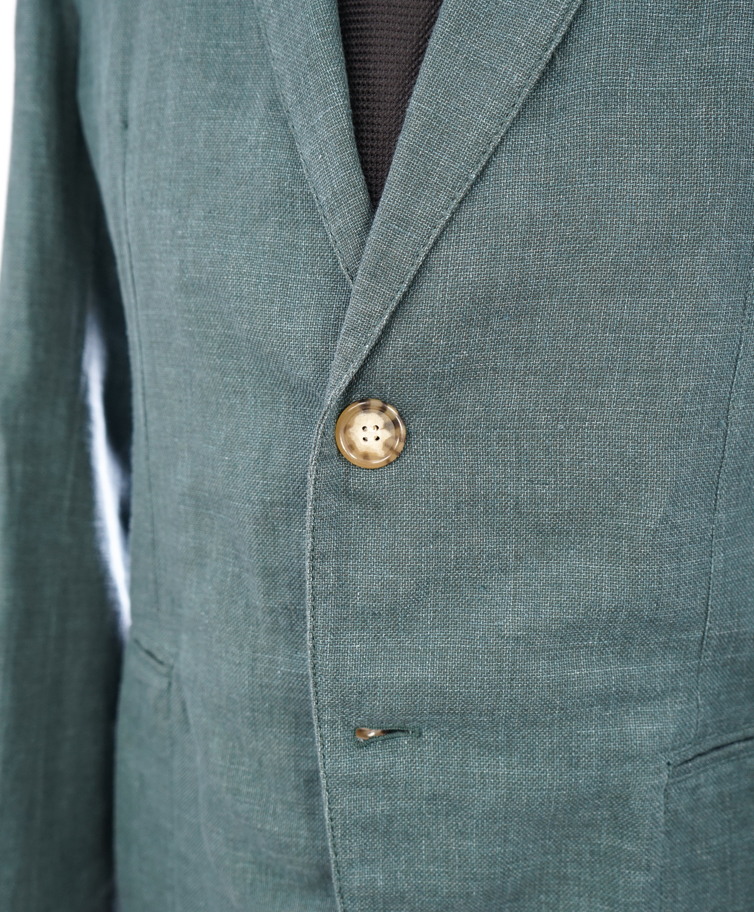ARMANI COLLEZIONI - Sage Green W Cream Buttons Semi-Lined Linen Blazer - 42R