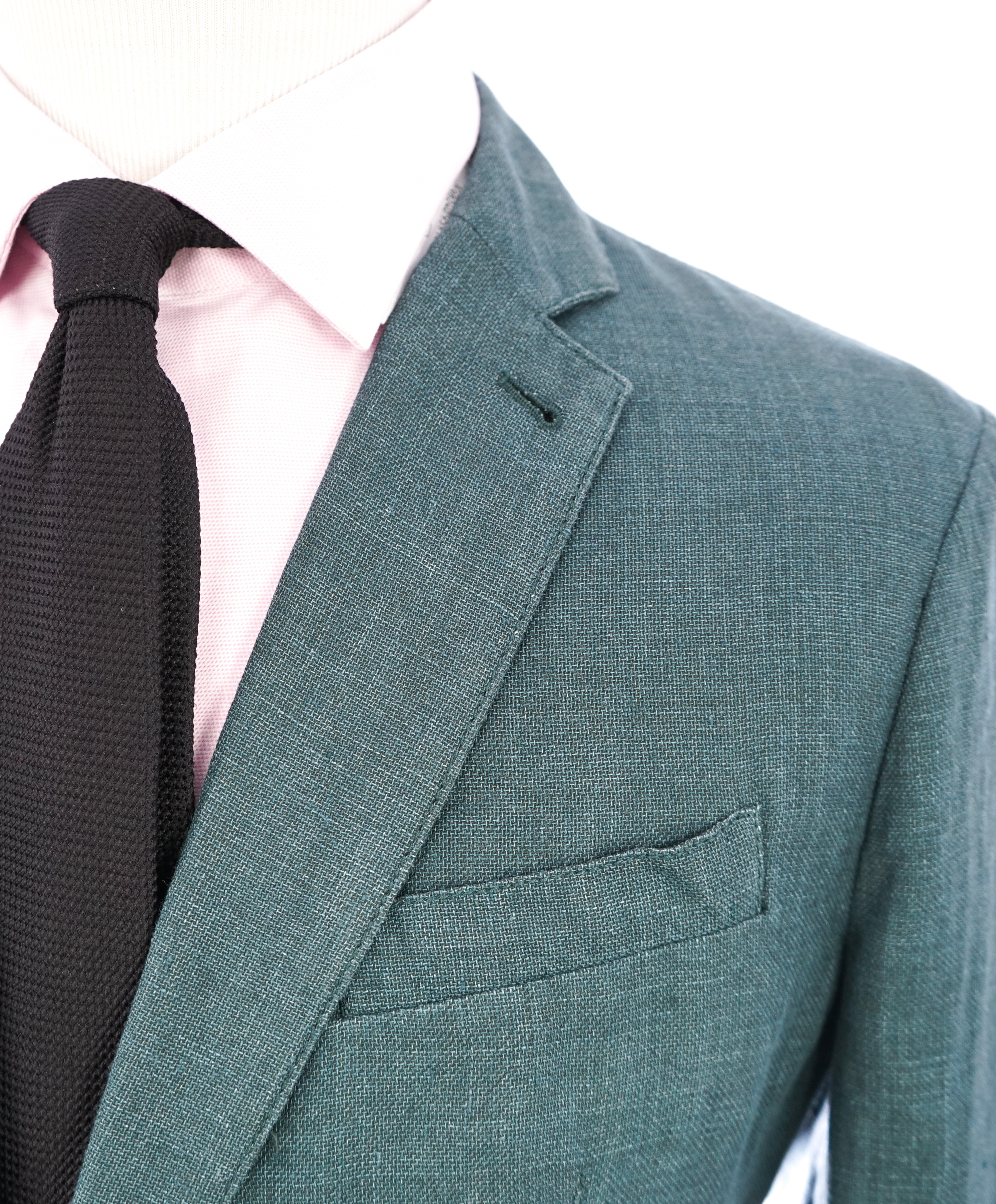 ARMANI COLLEZIONI - Sage Green W Cream Buttons Semi-Lined Linen Blazer - 42R