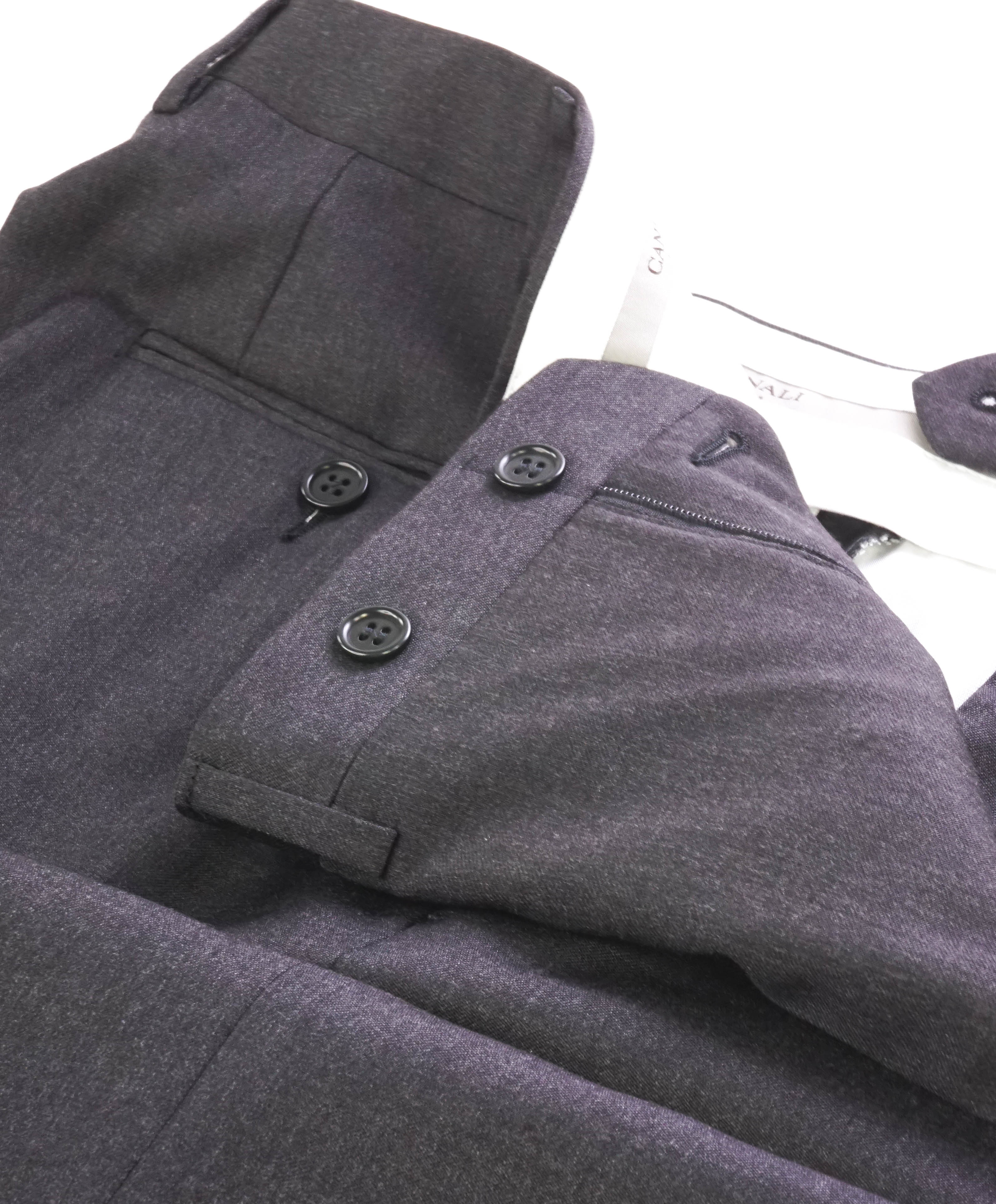 CANALI - Charcoal Gray *CLOSET STAPLE* Wool Flat Front Dress Pants - 35W
