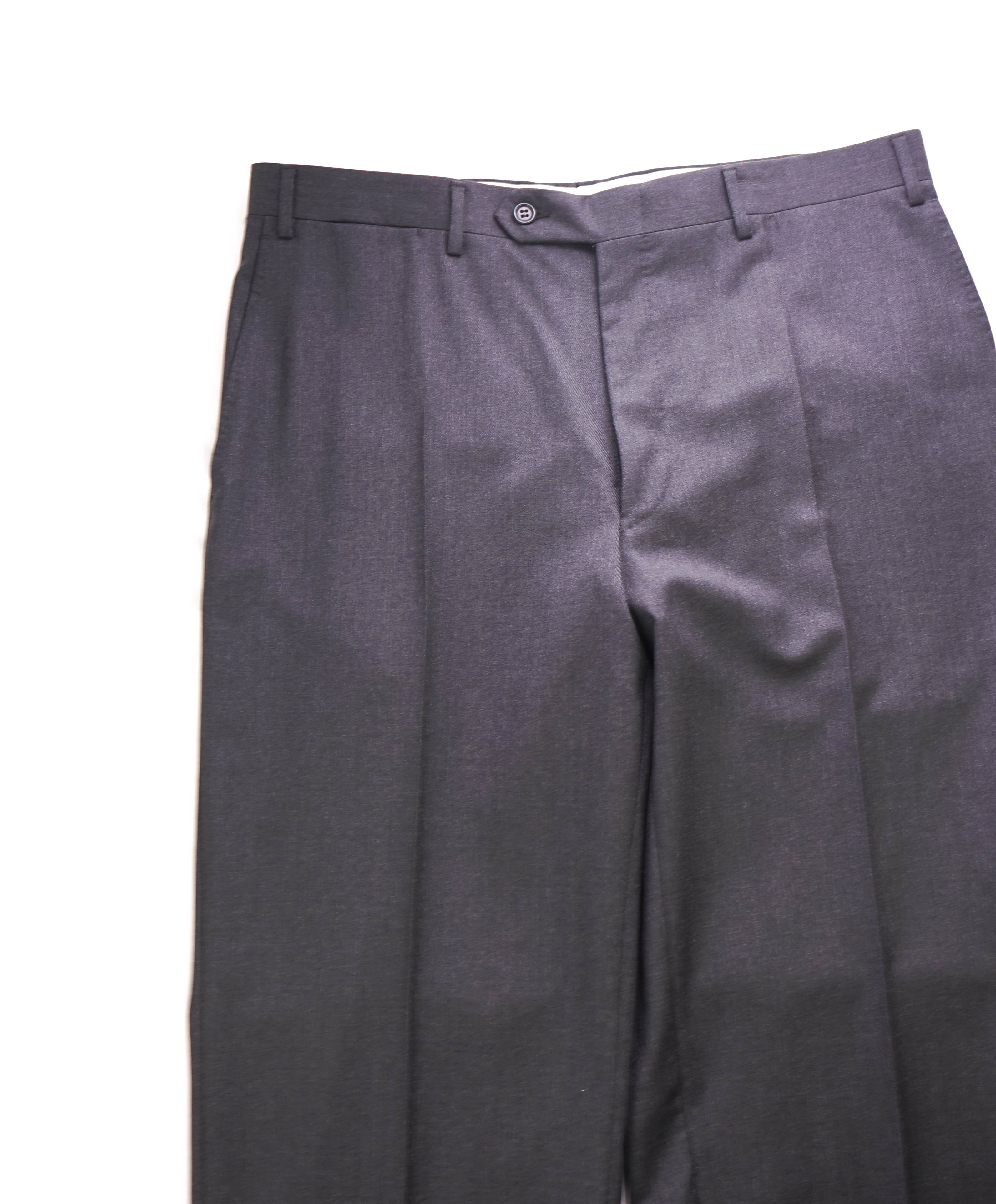 CANALI - Charcoal Gray *CLOSET STAPLE* Wool Flat Front Dress Pants - 35W