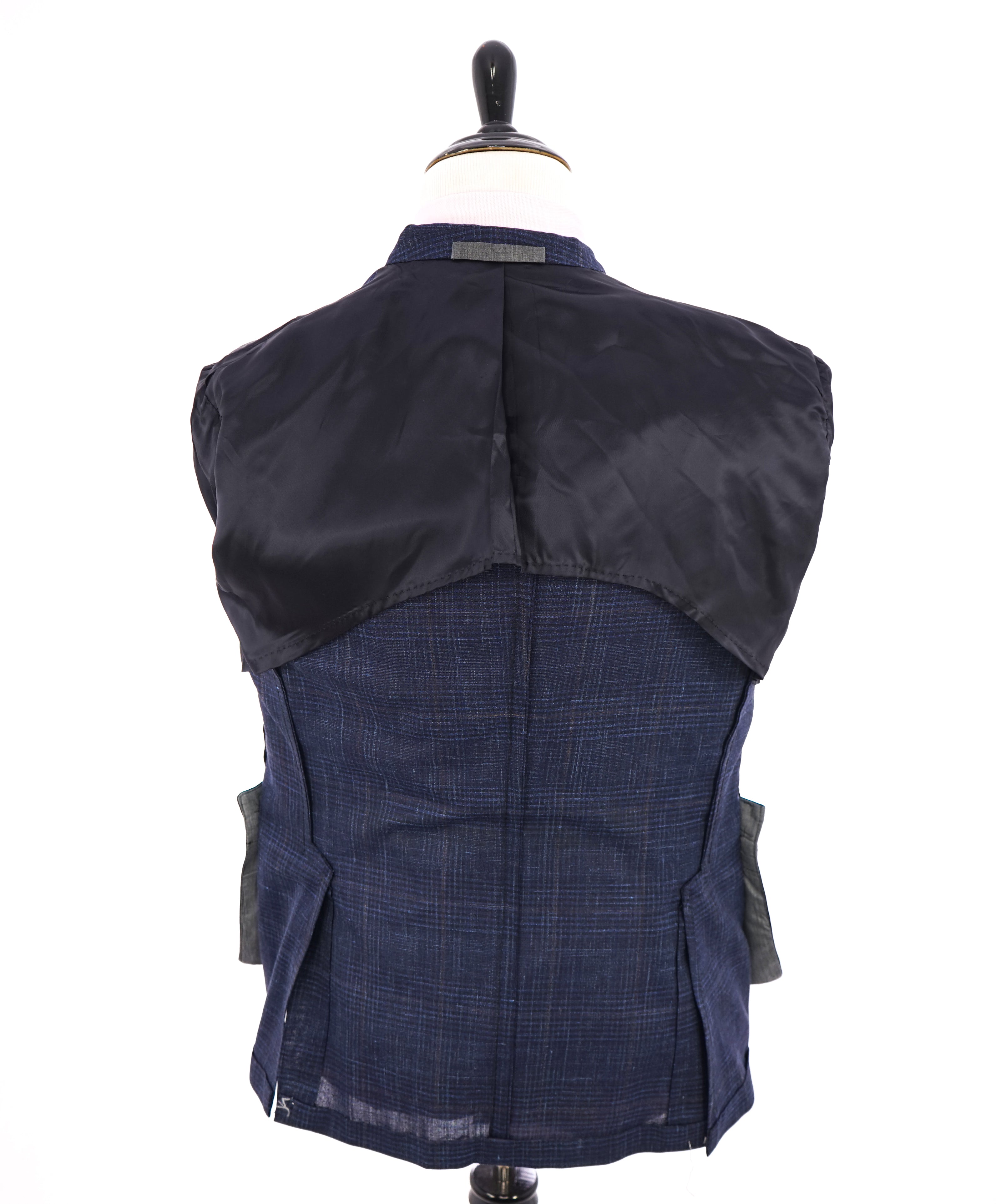 ELEVENTY - "PLATINUM" Hand Made Double Breasted Blue SILK/LINEN Suit - 44R