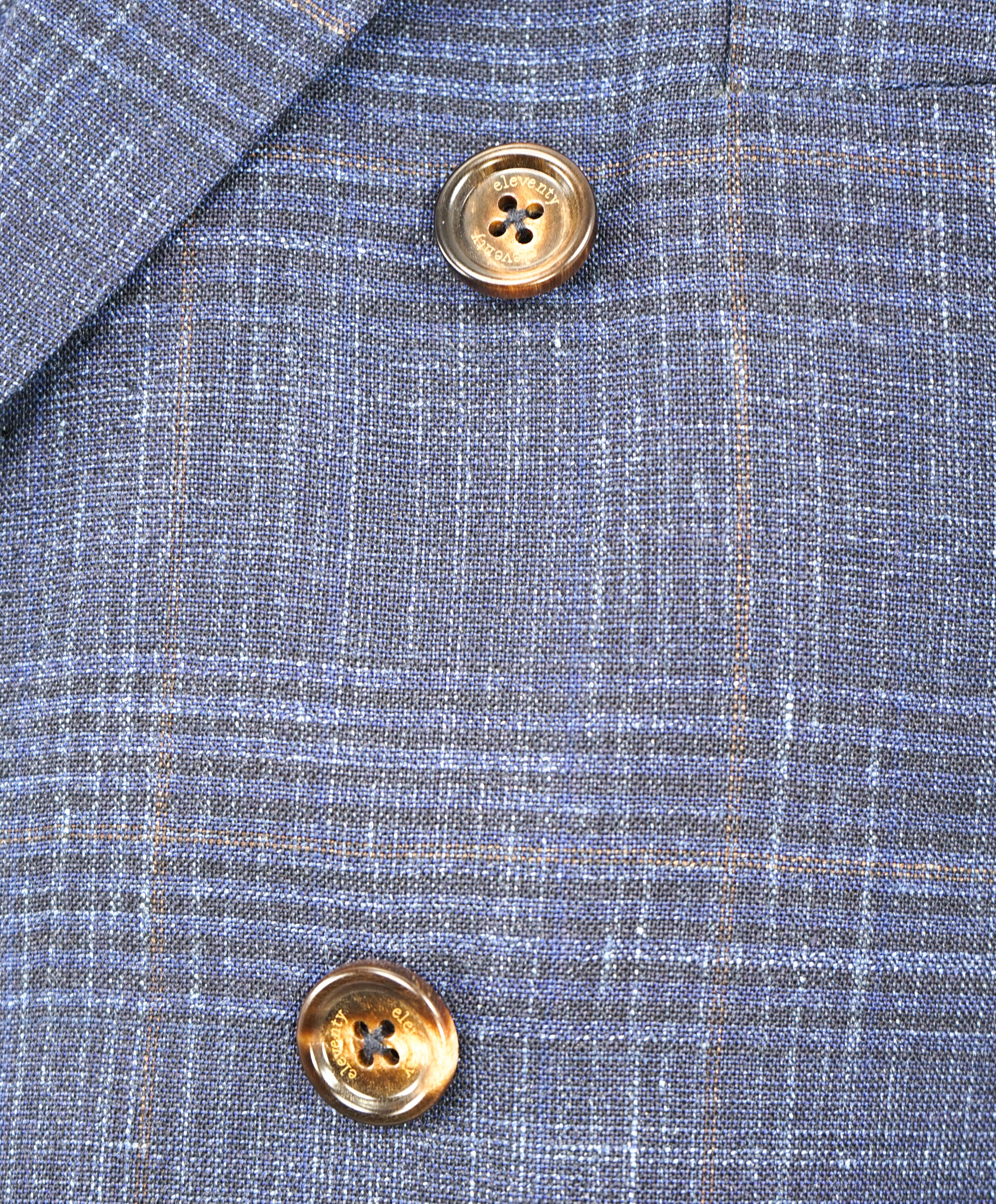 ELEVENTY - "PLATINUM" Hand Made Double Breasted Blue SILK/LINEN Suit - 44R