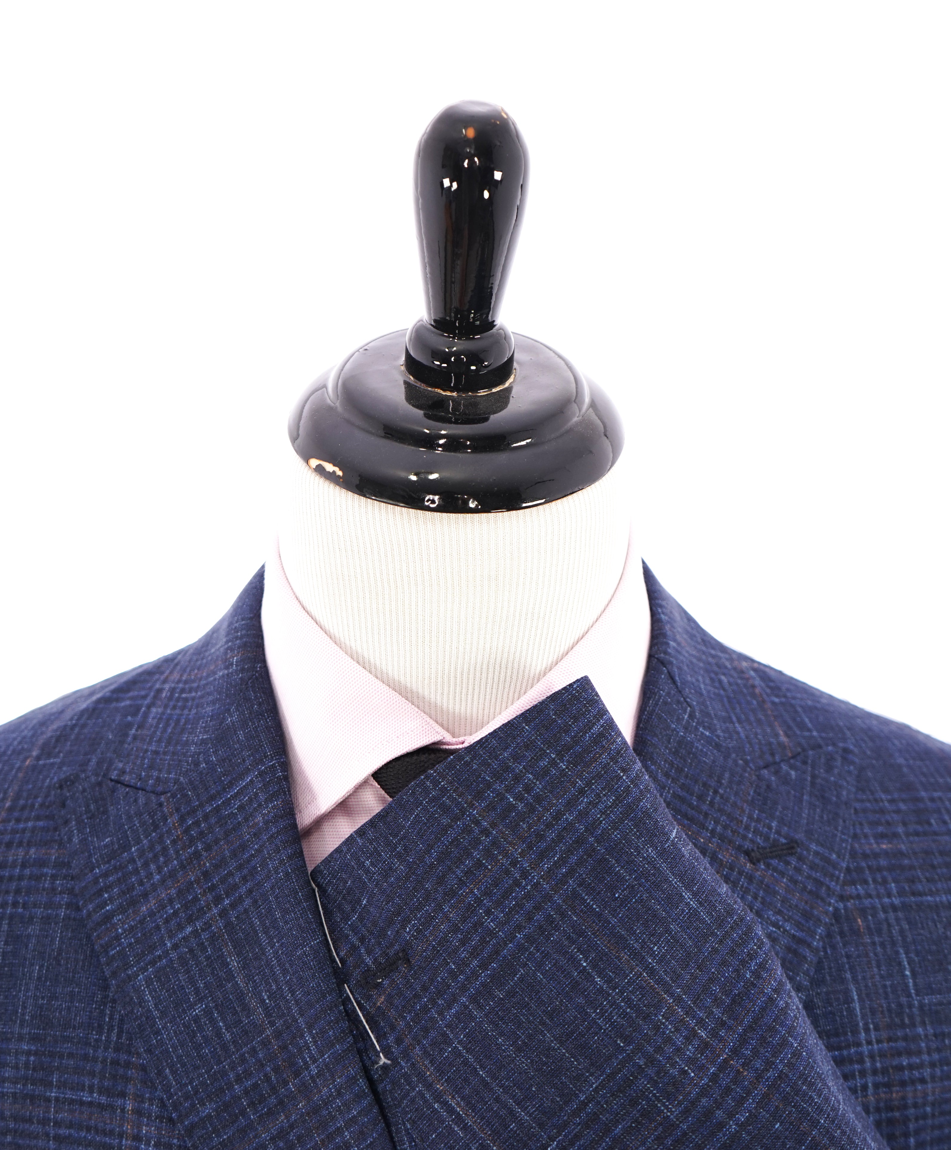 ELEVENTY - "PLATINUM" Hand Made Double Breasted Blue SILK/LINEN Suit - 44R