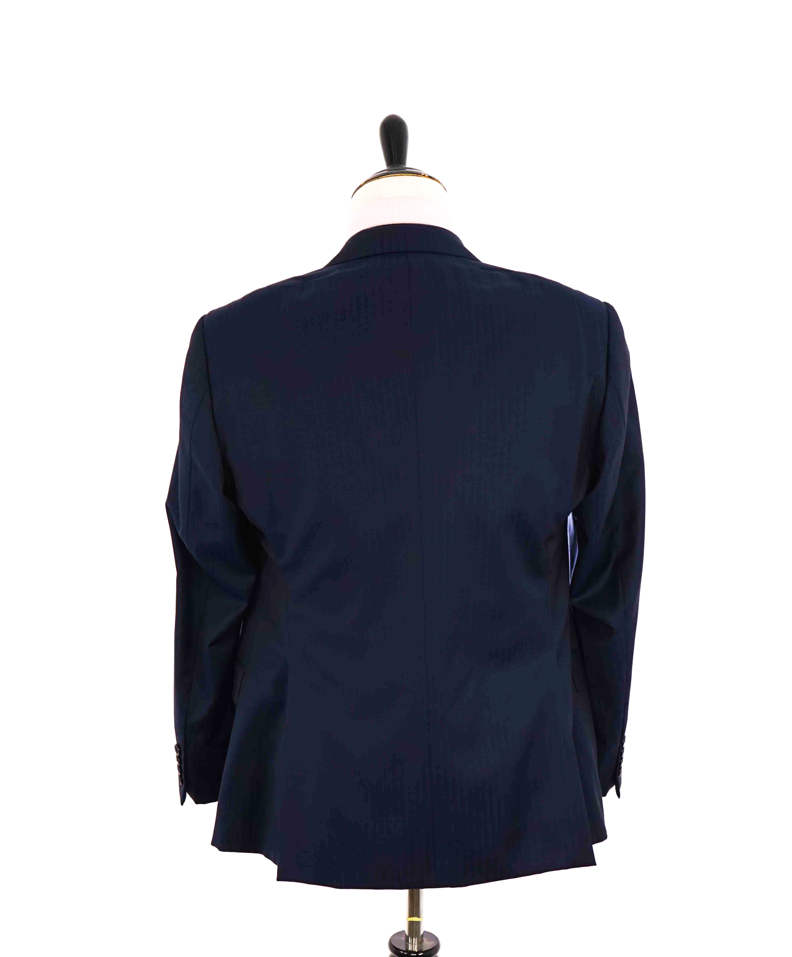 $1,495 ARMANI COLLEZIONI - “G Line” Blue Tonal Stripe Blazer DAMAGED - 40S