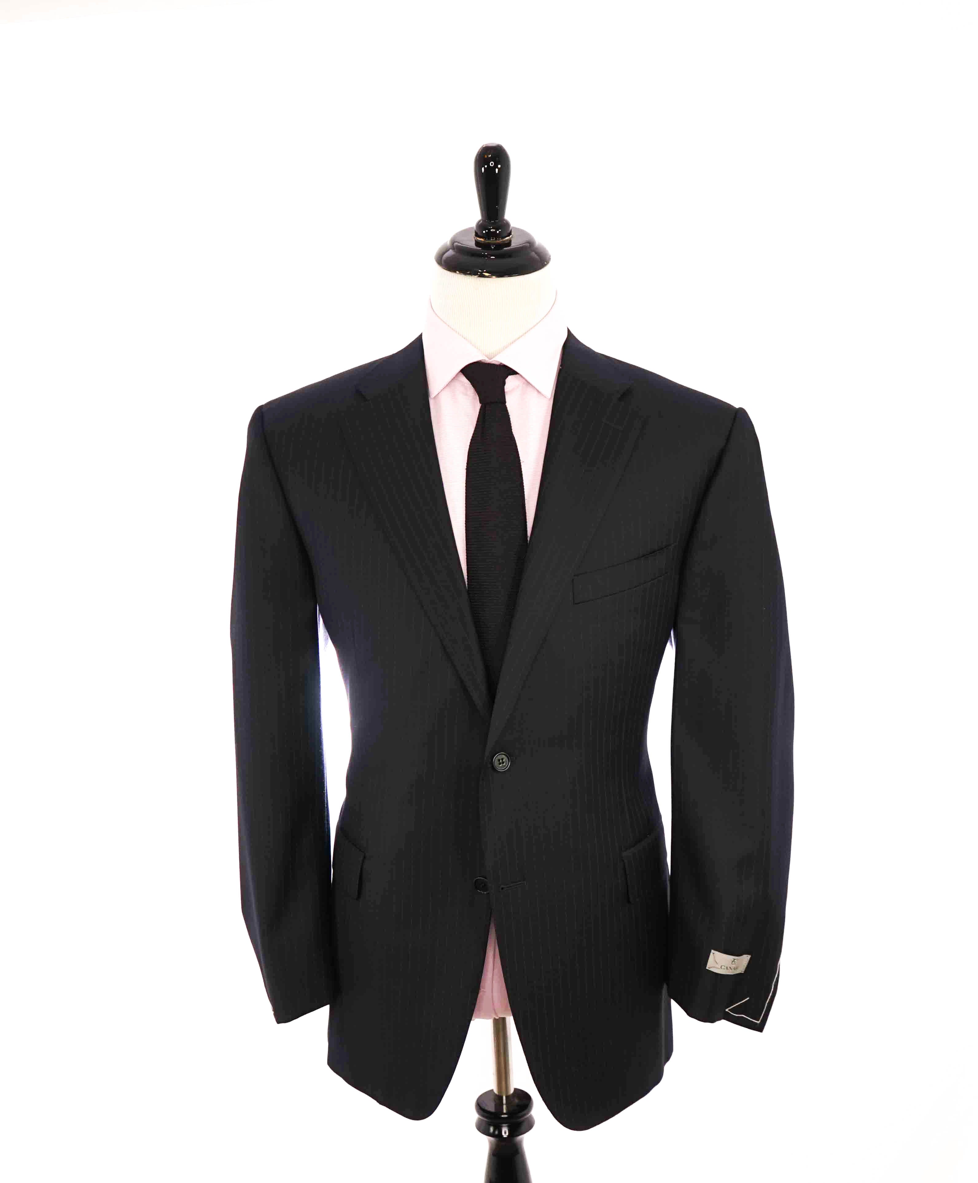 $1,895 CANALI - Black Textured Notch Lapel 2-Btn Blazer - 48R