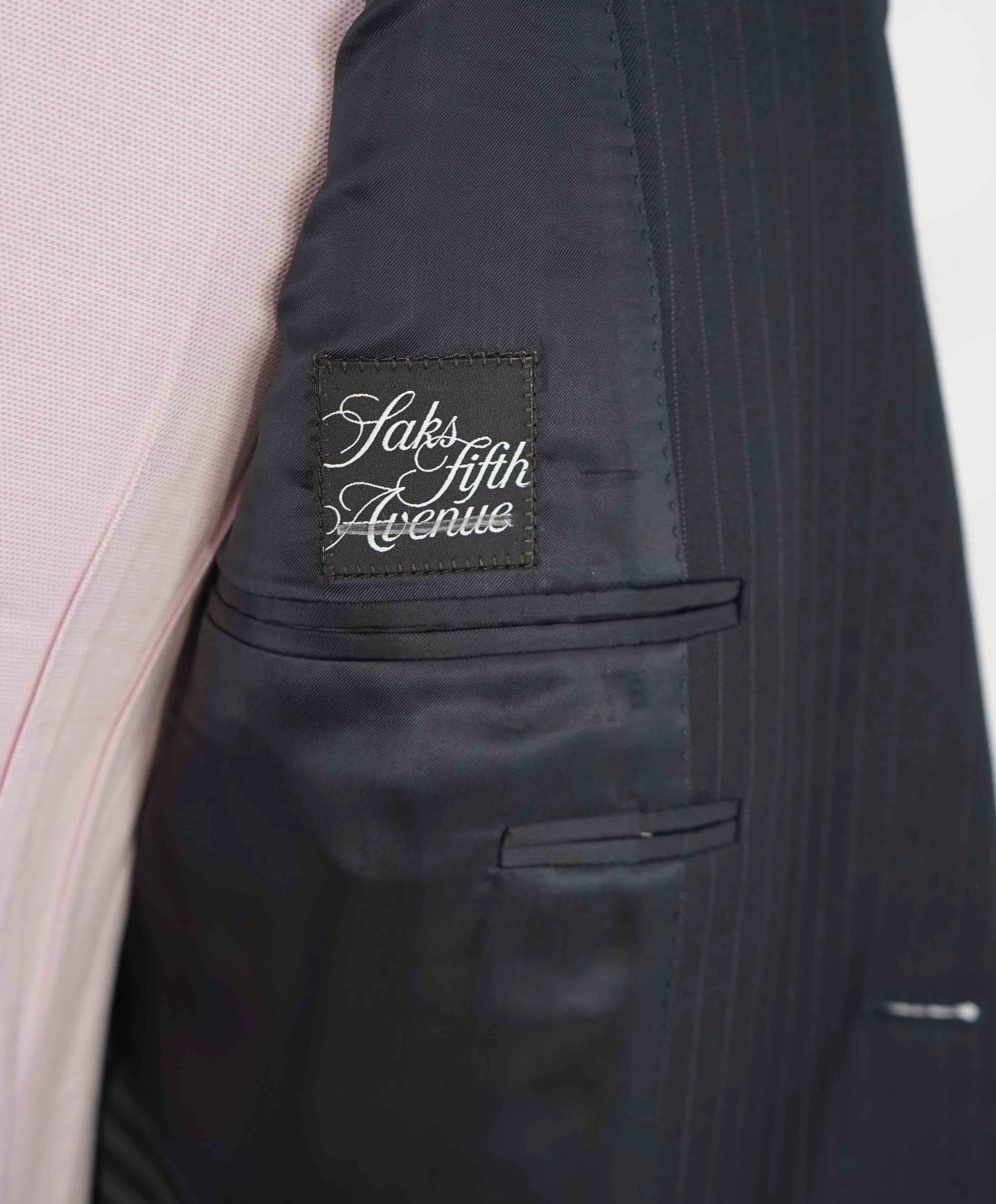 $1,895 CANALI - Black Textured Notch Lapel 2-Btn Blazer - 48R