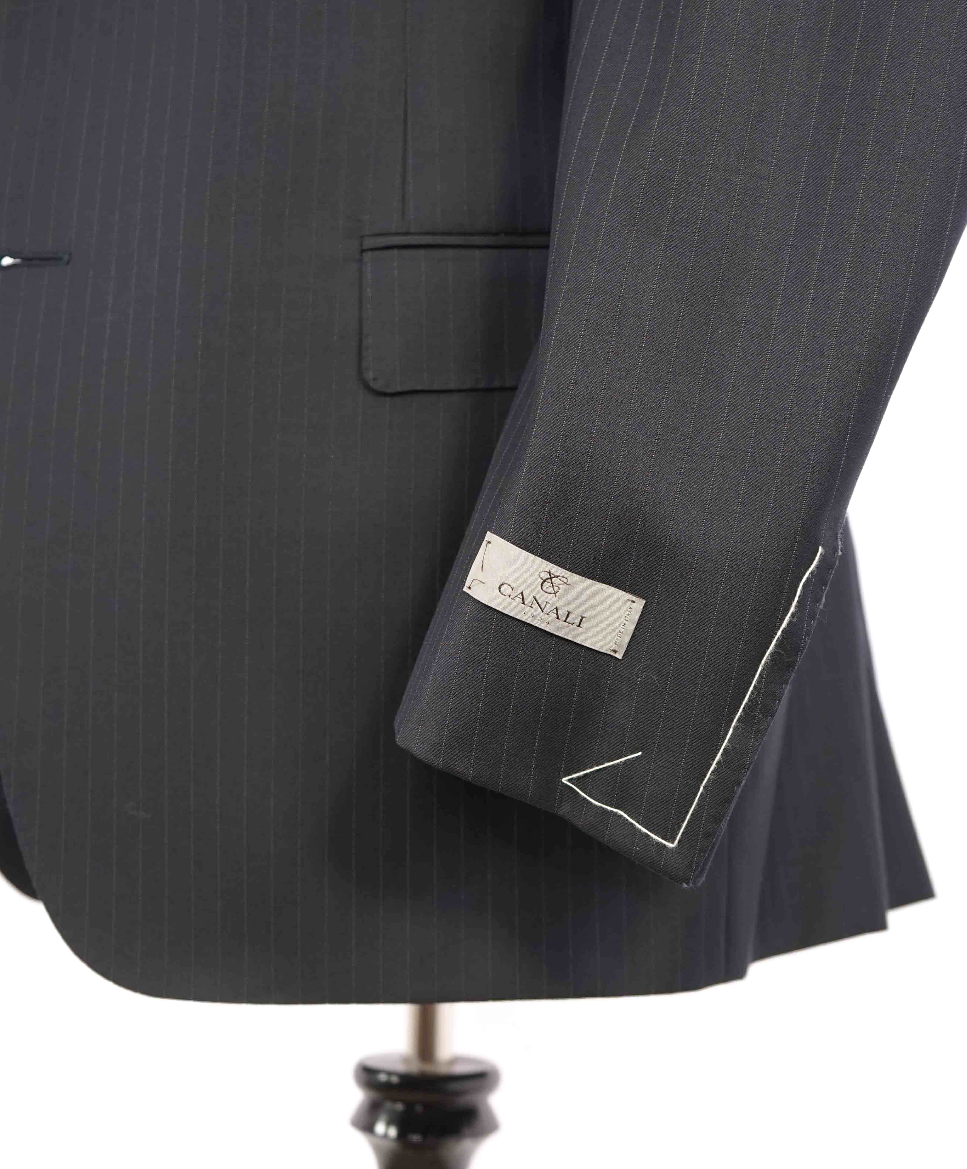 $1,895 CANALI - Black Textured Notch Lapel 2-Btn Blazer - 48R