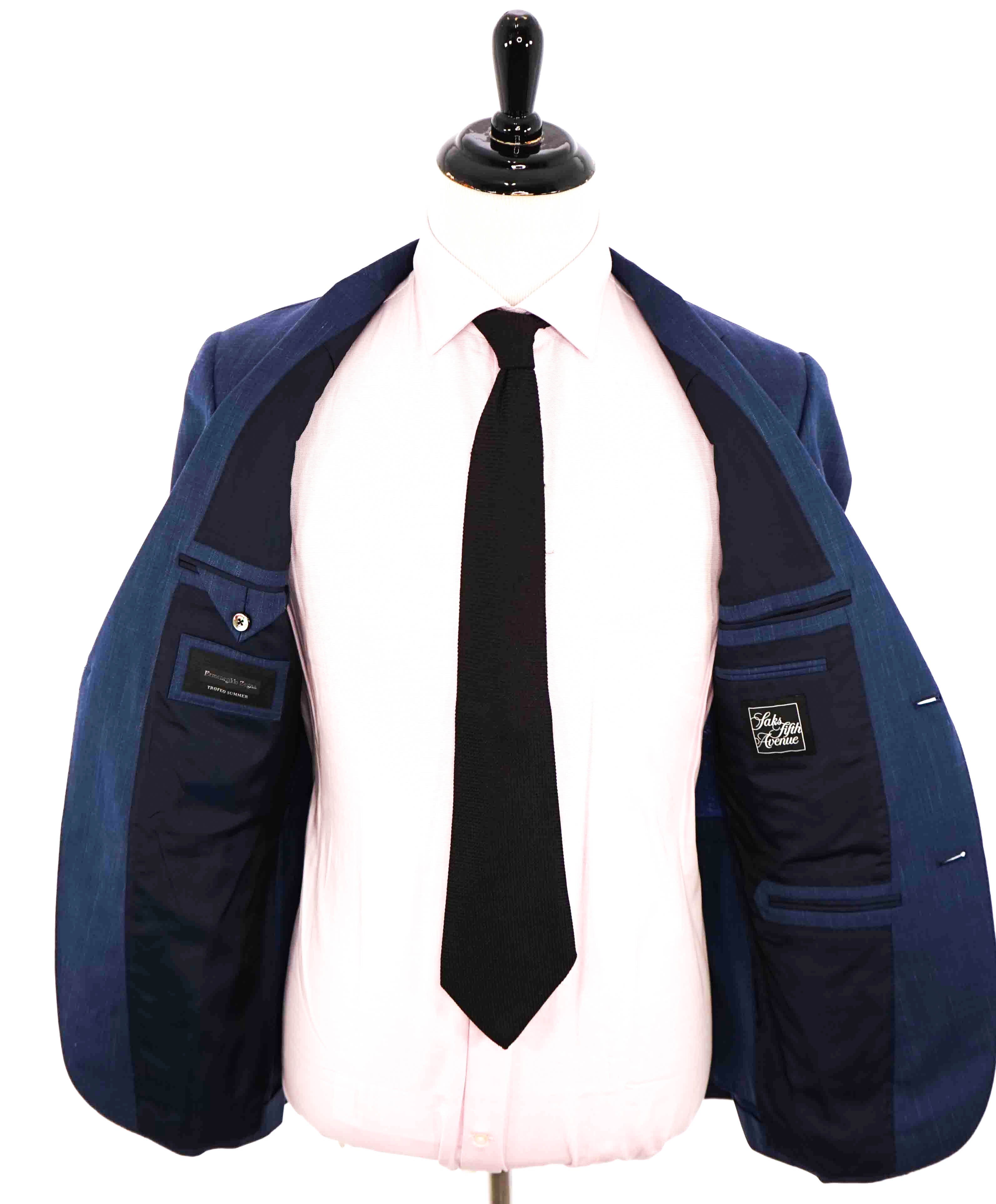 $3,290 ERMENEGILDO ZEGNA- “TORFEO SUMMER” Baby Blue W/SLK/L Blazer- 38R