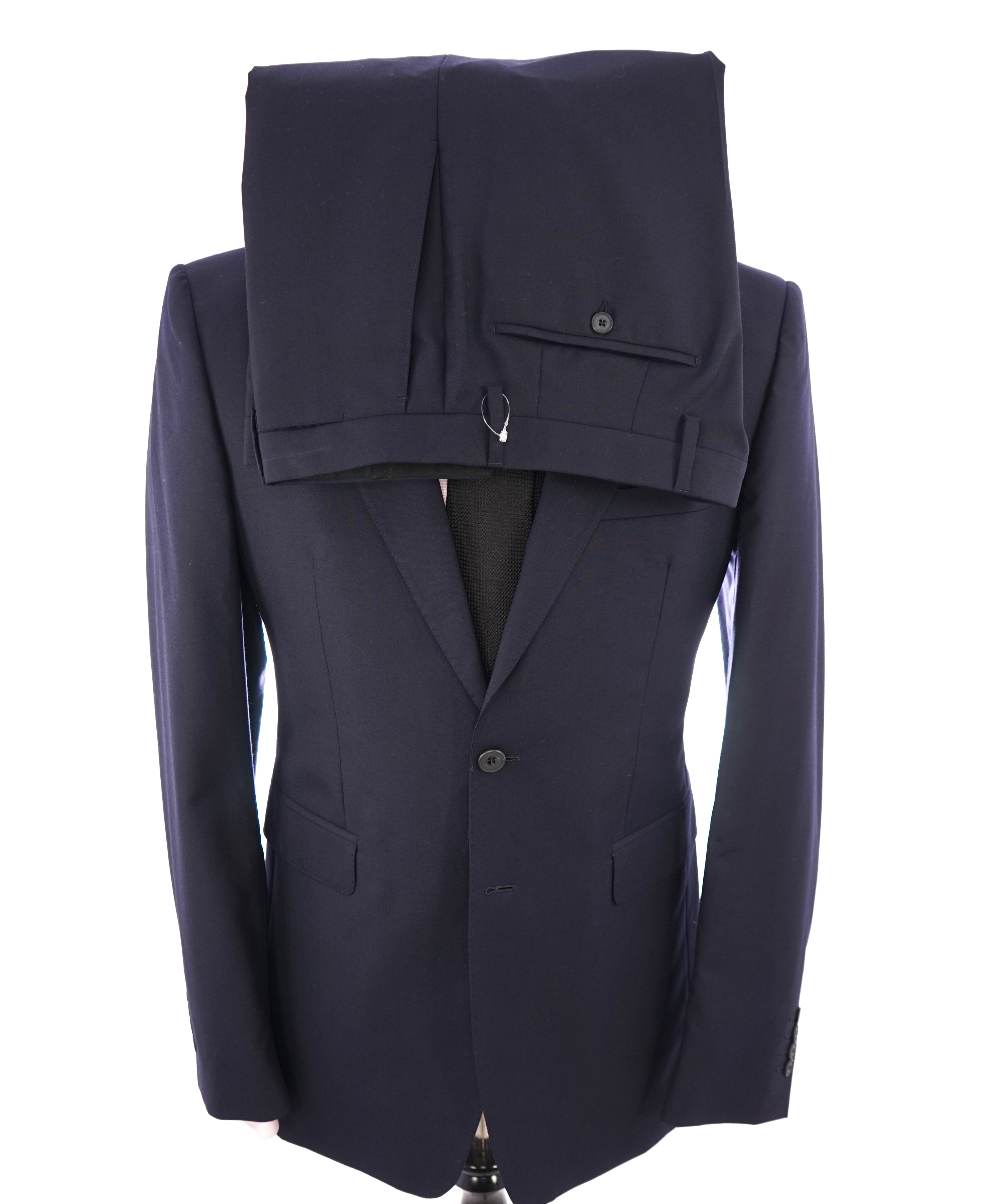 BURBERRY LONDON - Made In Italy Wool Solid Navy "MILBURY" LOGO Suit - 42L