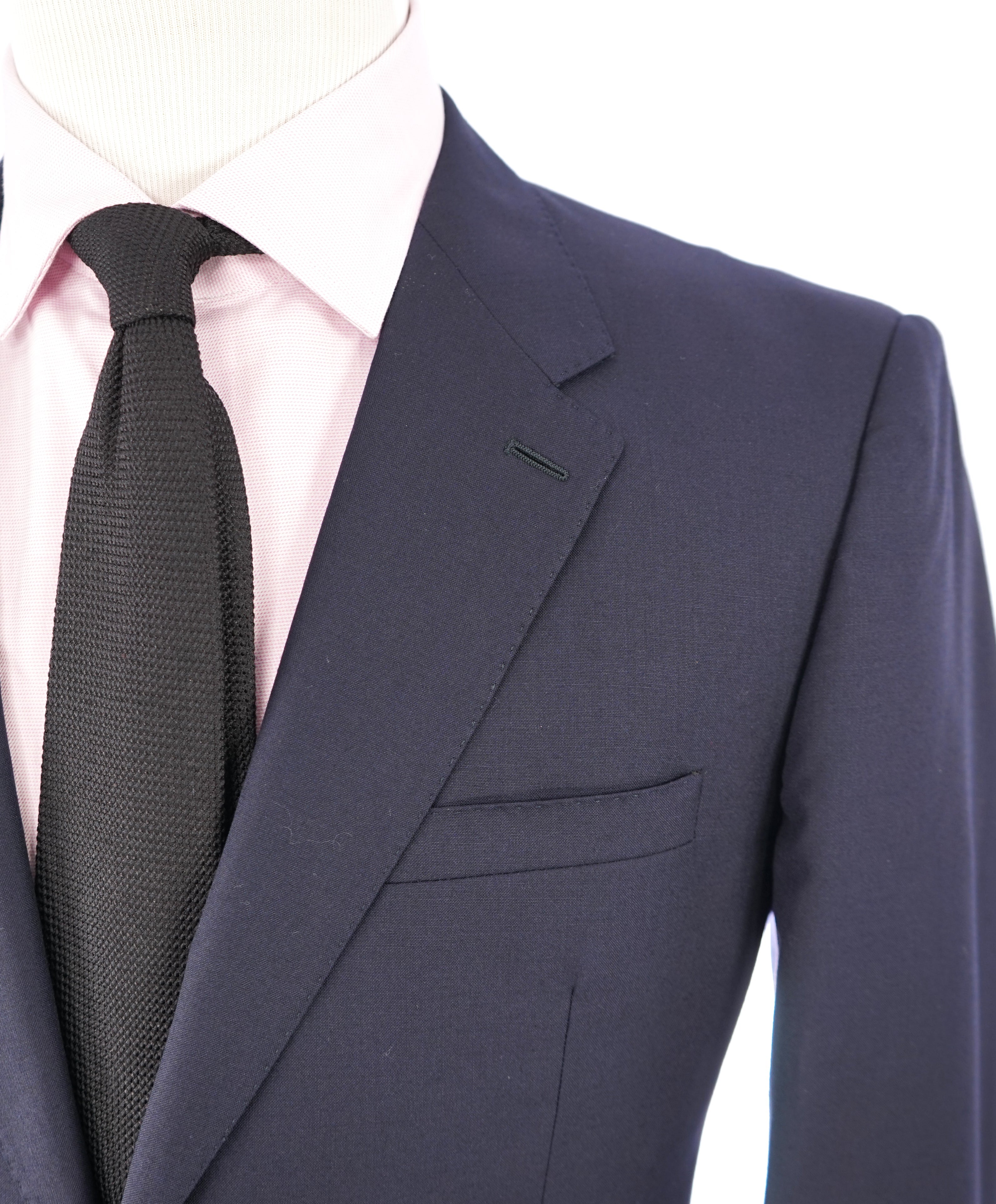 BURBERRY LONDON - Made In Italy Wool Solid Navy "MILBURY" LOGO Suit - 42L