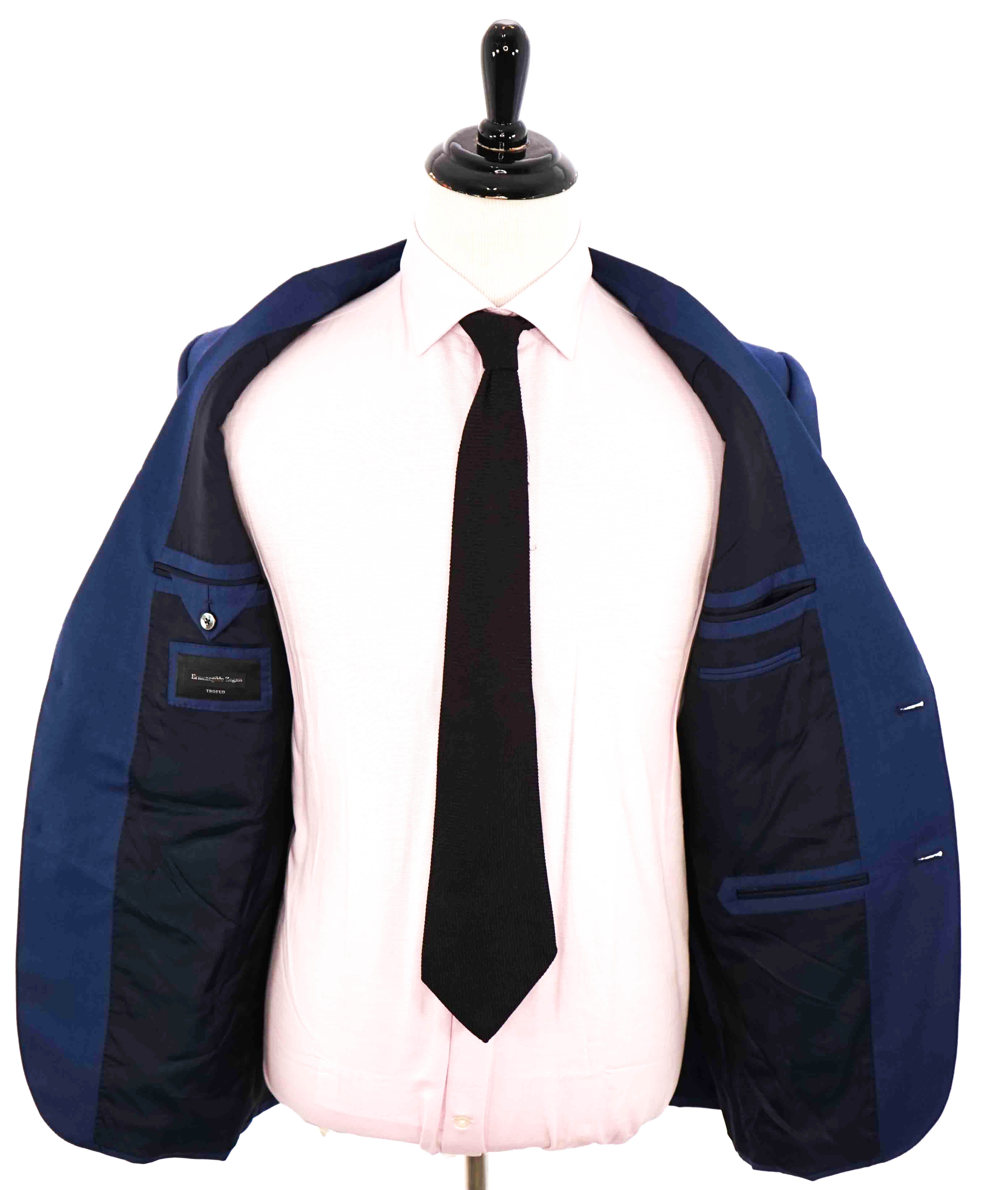 $3,290 ERMENEGILDO ZEGNA- “TORFEO” Bold Blue Birdseye Blazer- 42R