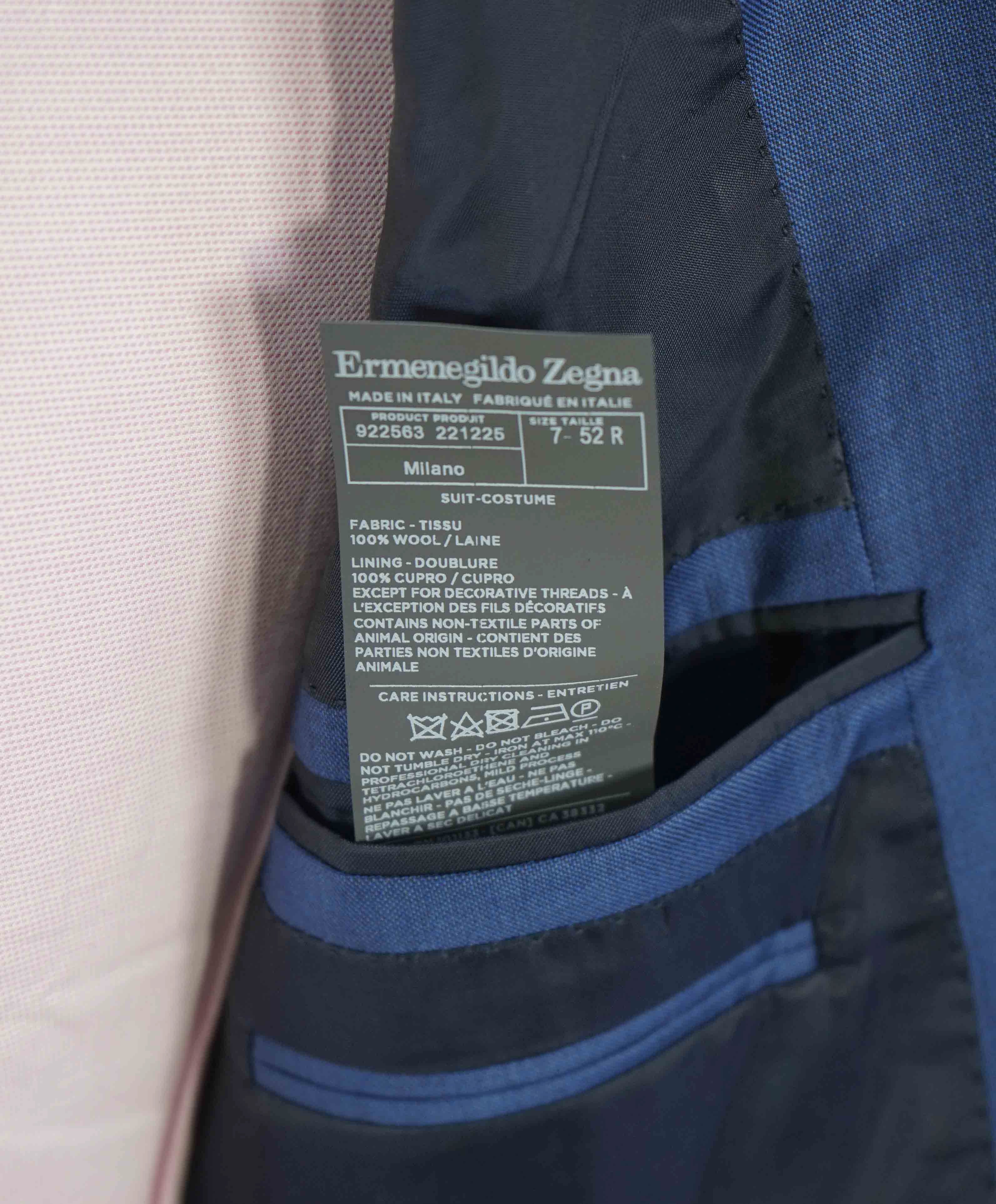 $3,290 ERMENEGILDO ZEGNA- “TORFEO” Bold Blue Birdseye Blazer- 42R