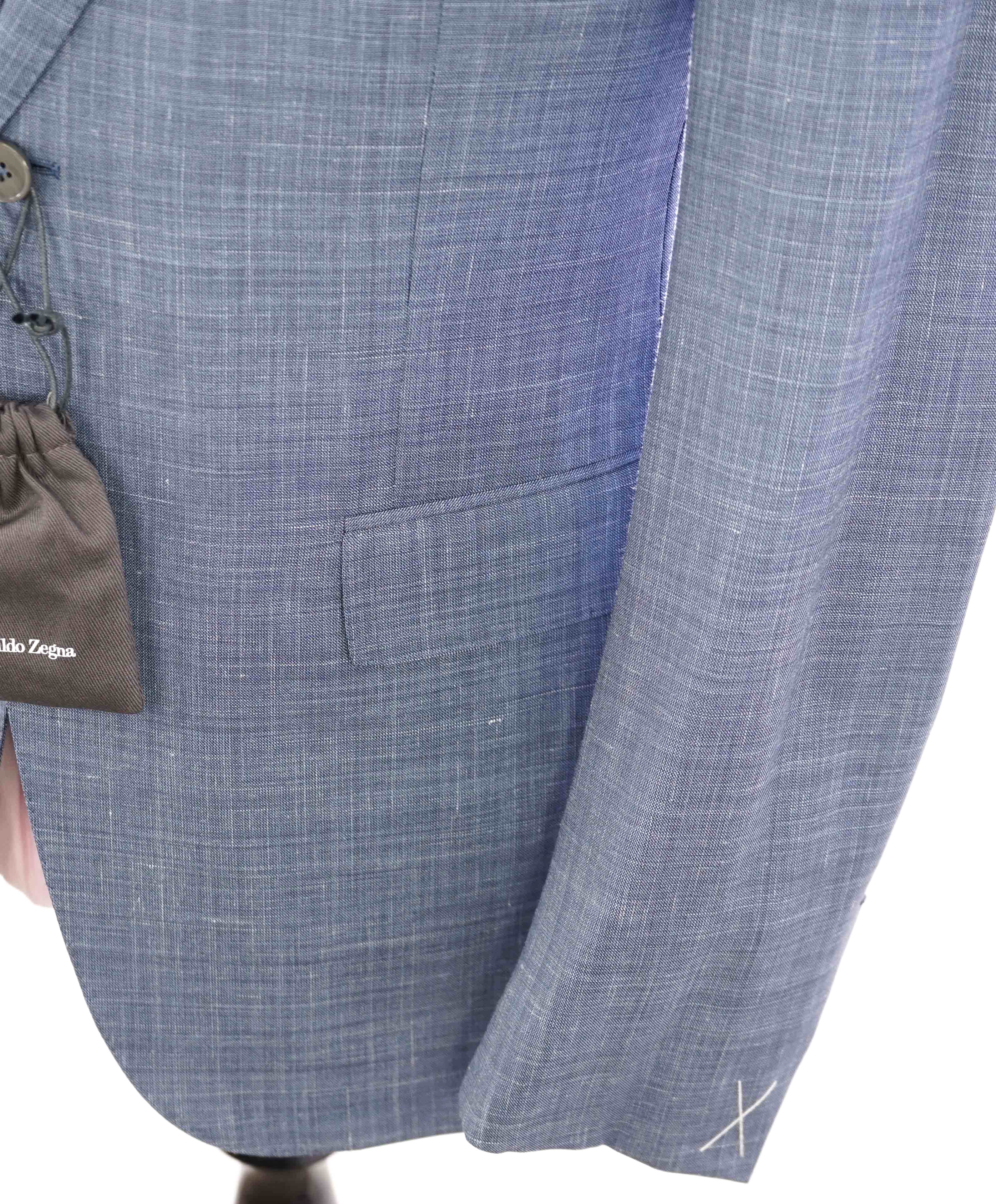 $3,290 ERMENEGILDO ZEGNA- “TORFEO SUMMER” Baby Blue W/SLK/L Blazer- 40R