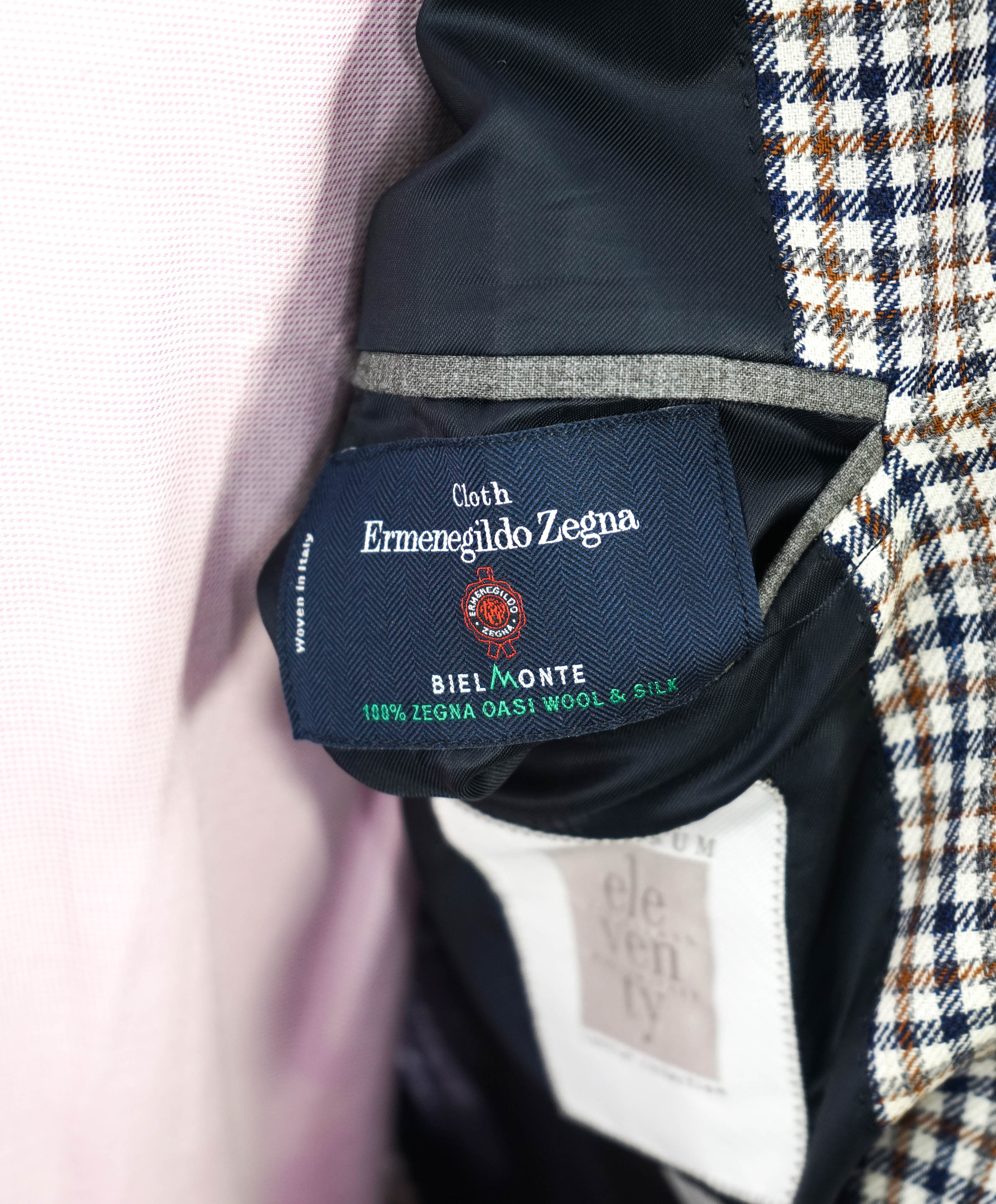 ELEVENTY - By ERMENEGILDO ZEGNA *OASI WOOL & SILK* Check Blazer - 40 (50 EU)