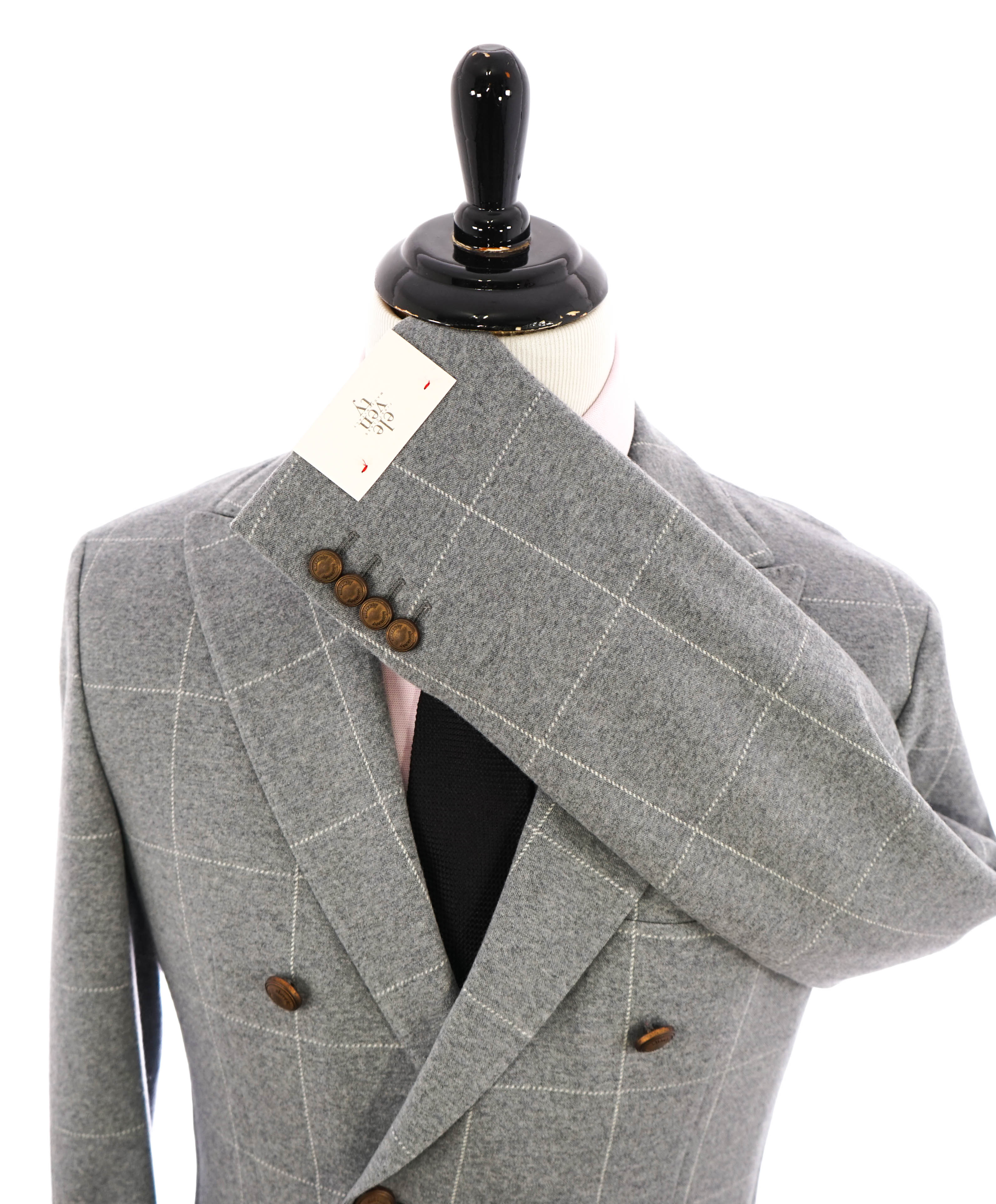 ELEVENTY - Windowpane Gray & Ivory Sweater Jacket Blazer - 40US (50 EU)