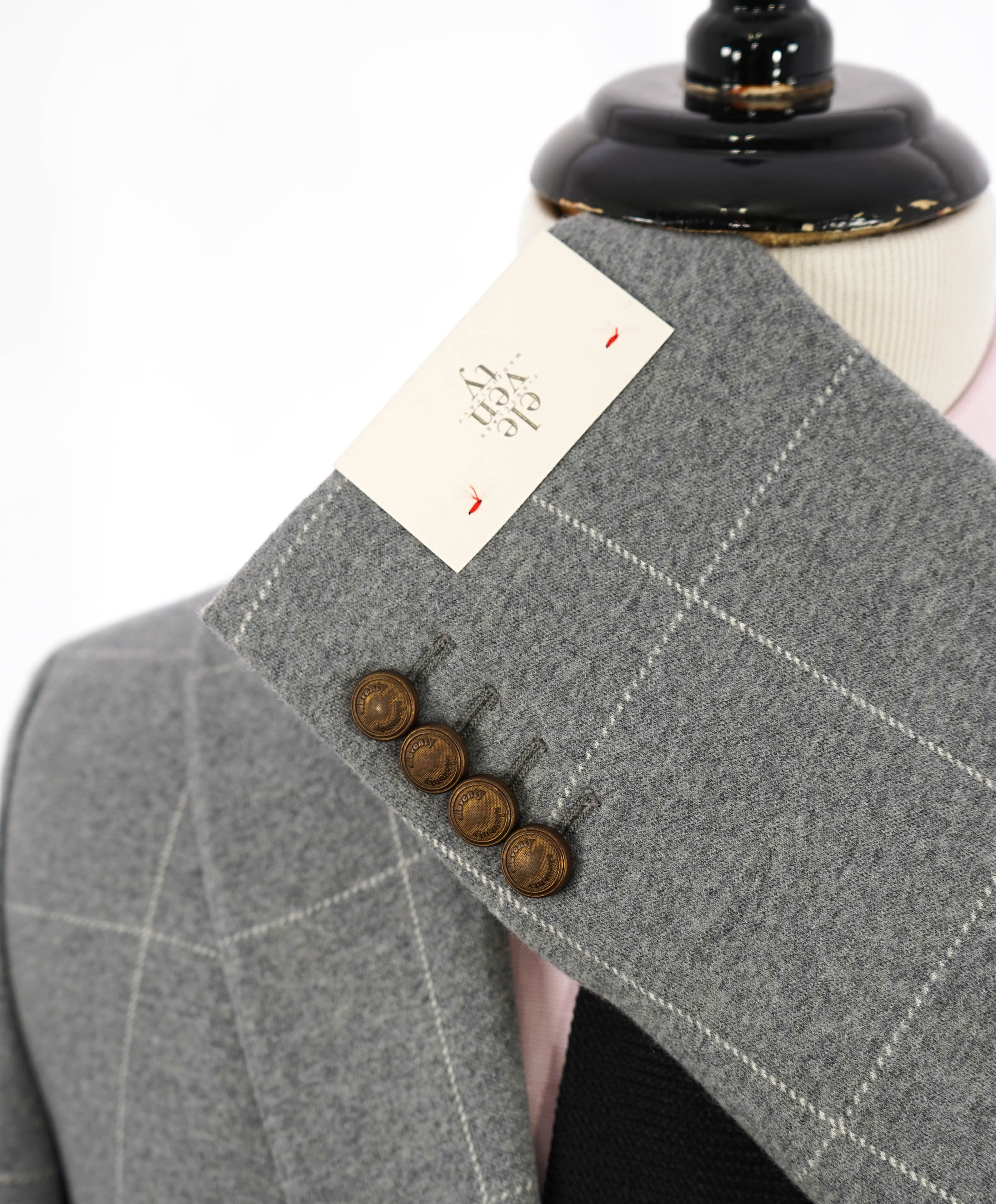 ELEVENTY - Windowpane Gray & Ivory Sweater Jacket Blazer - 40US (50 EU)