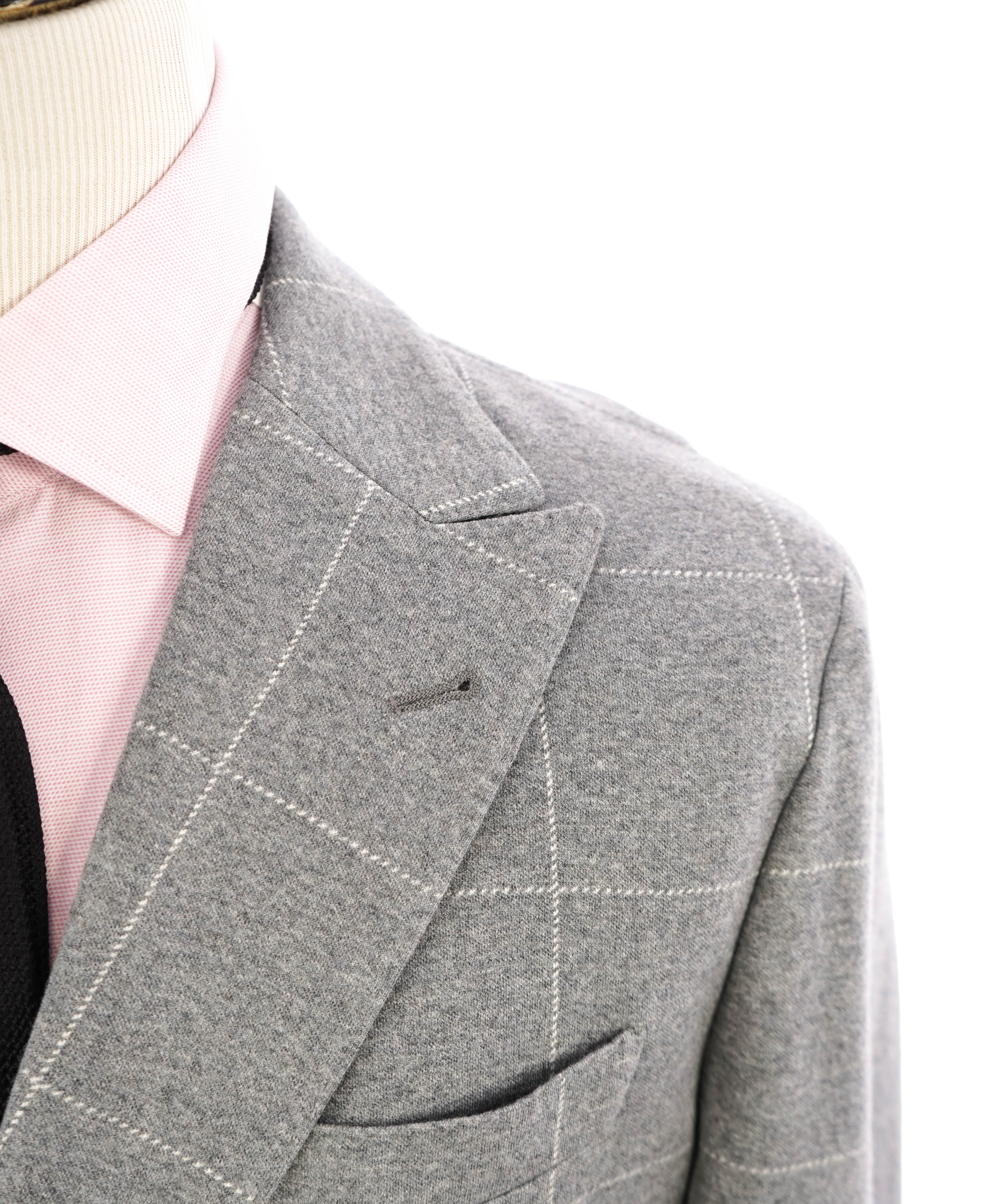 ELEVENTY - Windowpane Gray & Ivory Sweater Jacket Blazer - 40US (50 EU)