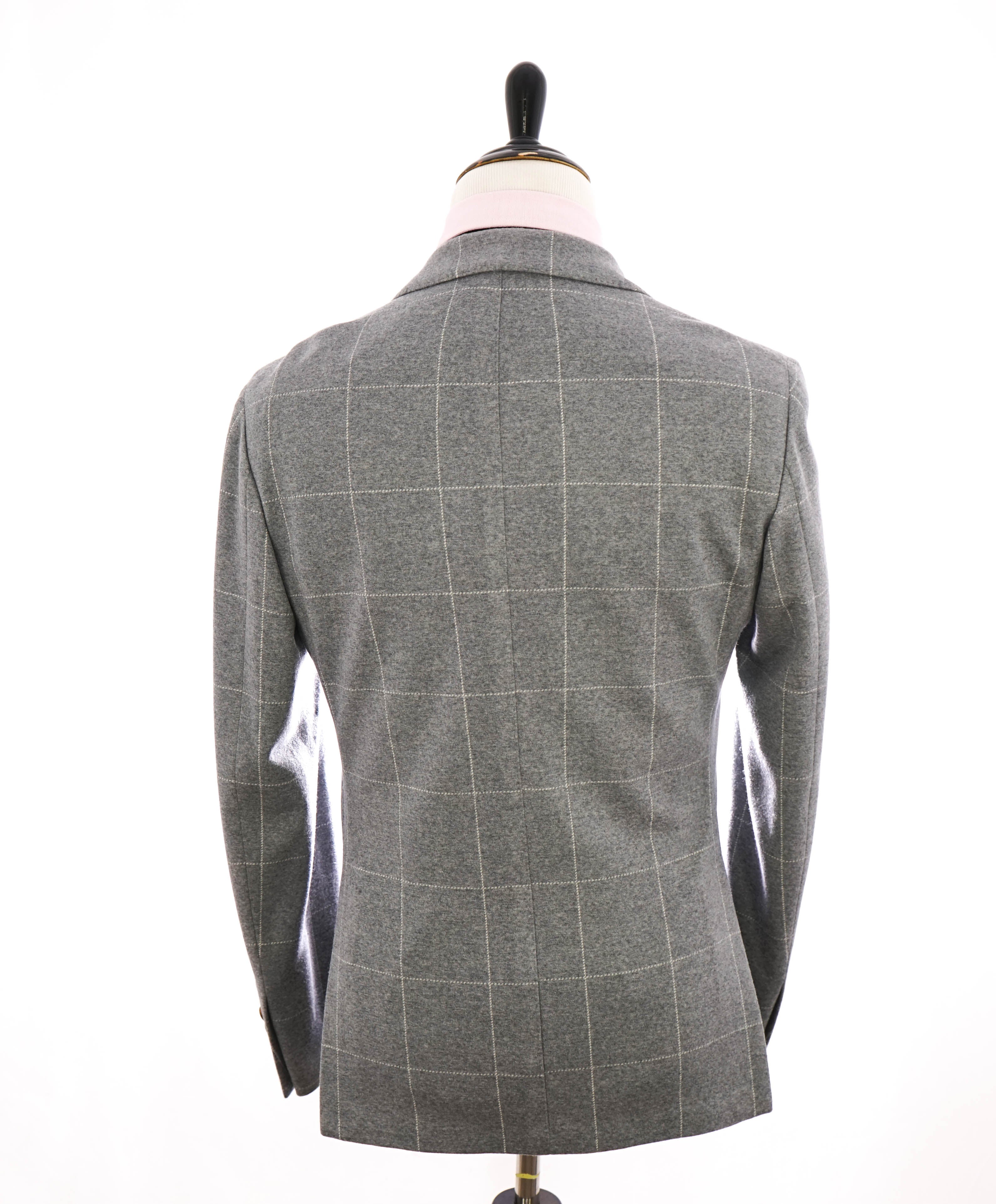 ELEVENTY - Windowpane Gray & Ivory Sweater Jacket Blazer - 40US (50 EU)