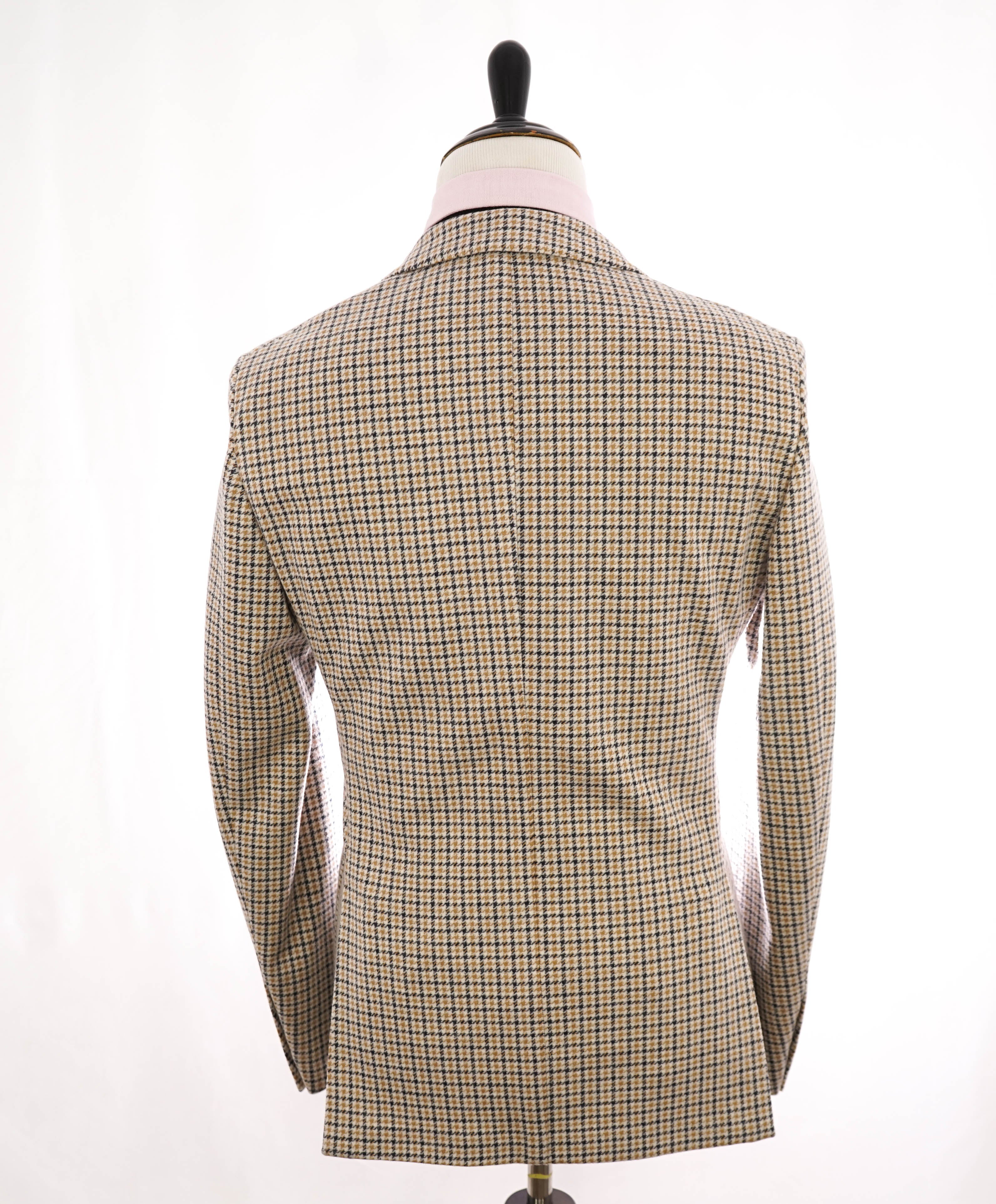 ELEVENTY - Houndstooth Yellow & Gray Patch Pocket Peak Lapel Blazer - 40 (50 EU)