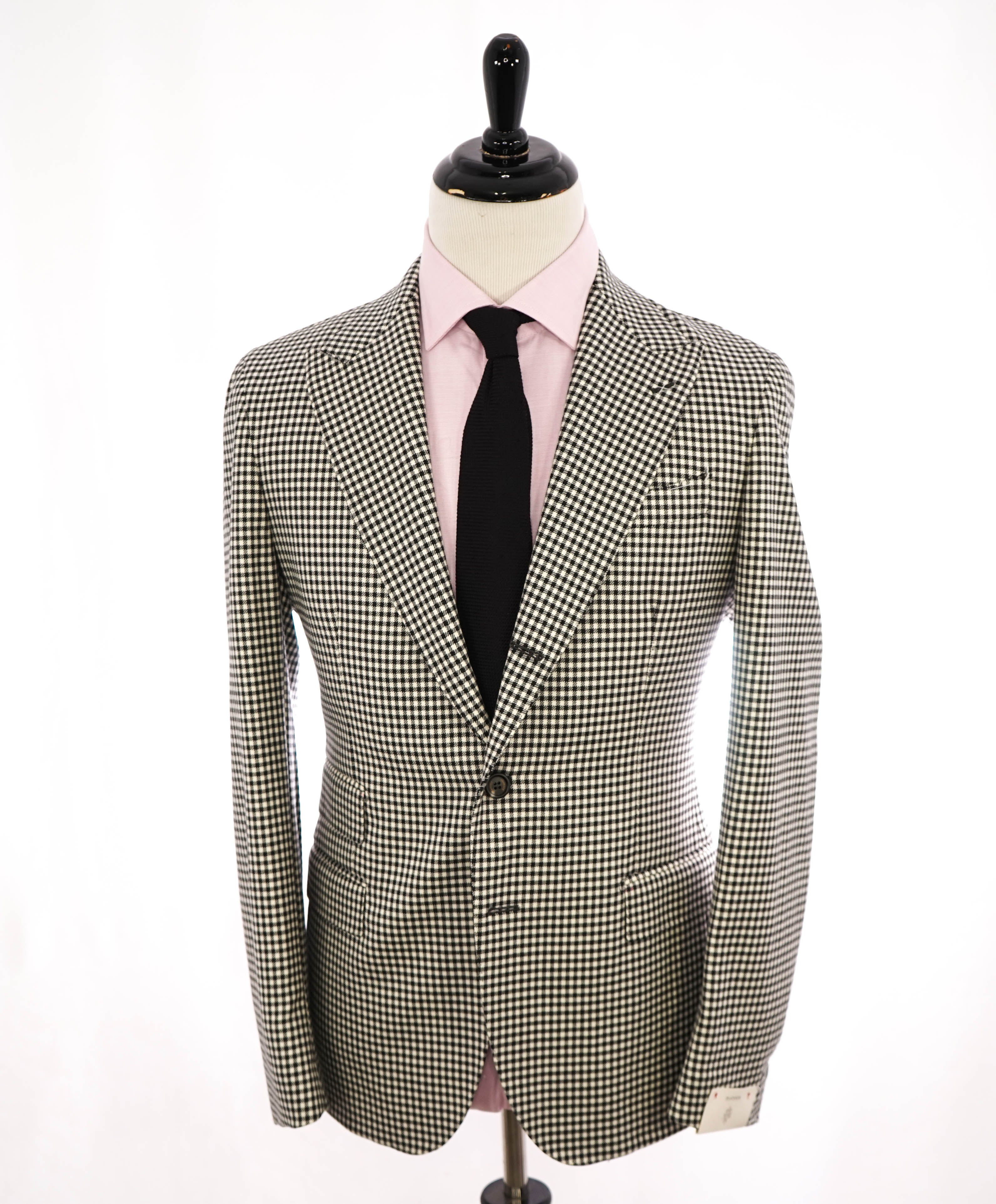 ELEVENTY - "PLATINUM LINE" Black & Ivory Gingham Check Blazer - 40 (50 EU)