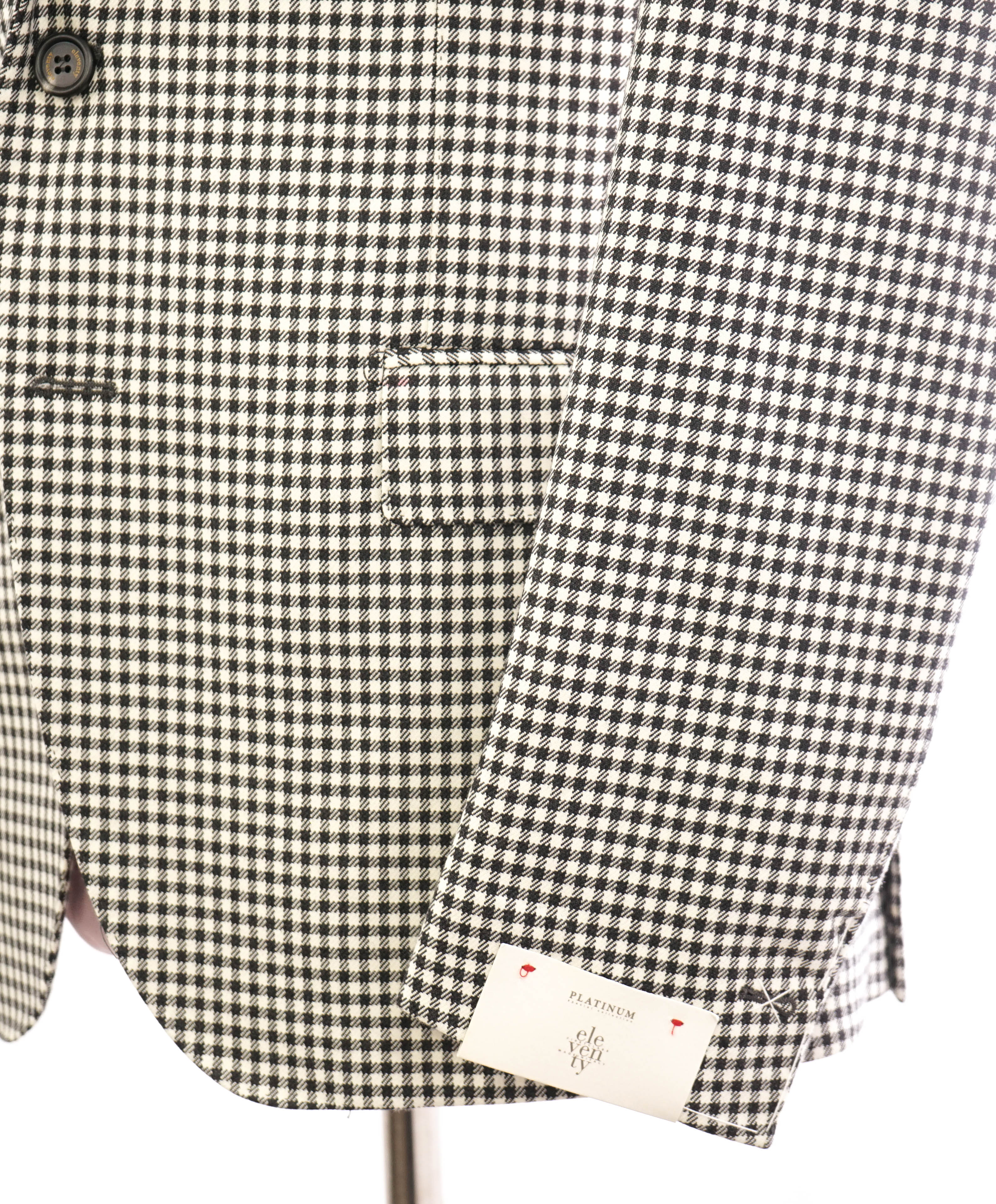 ELEVENTY - "PLATINUM LINE" Black & Ivory Gingham Check Blazer - 40 (50 EU)