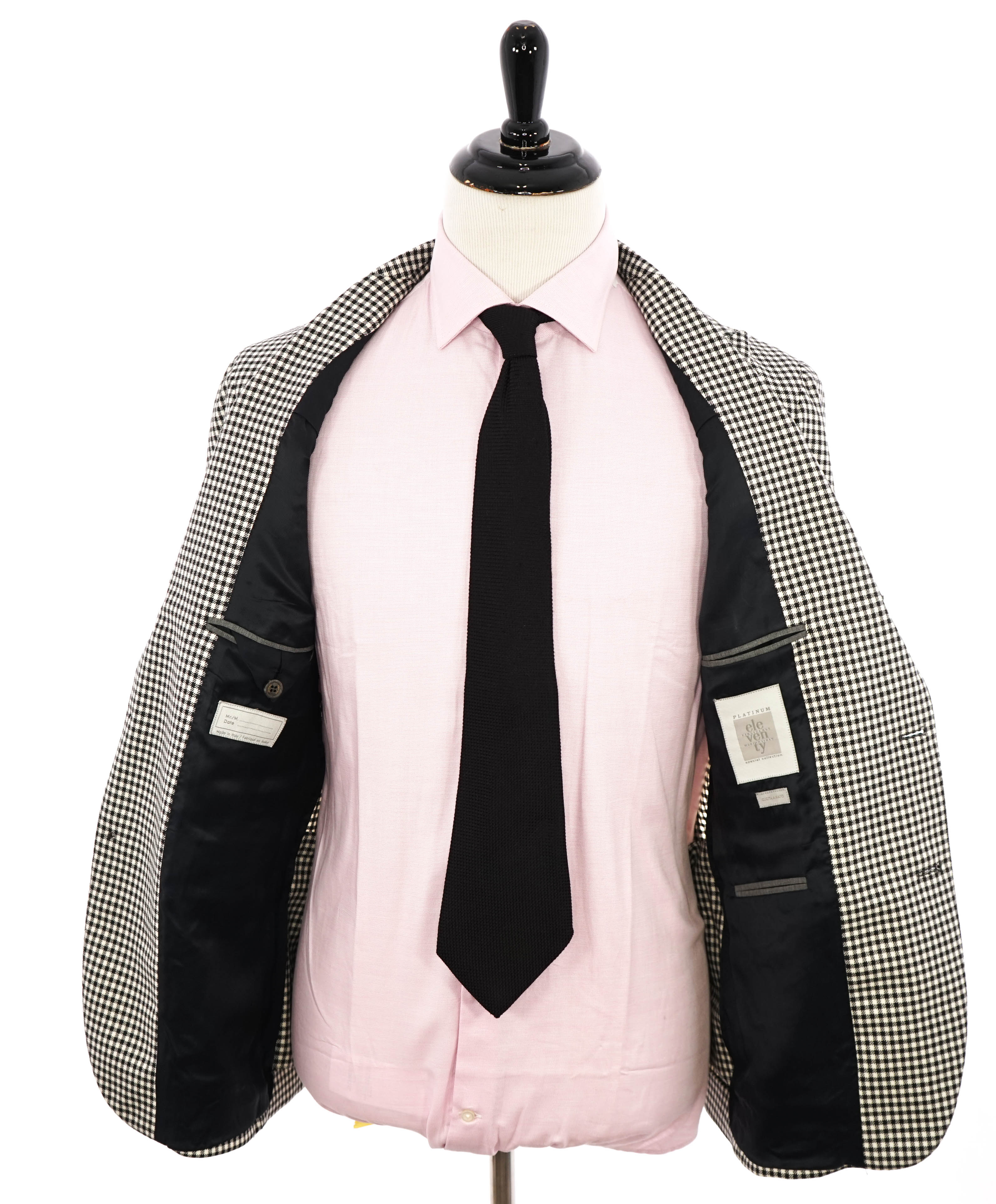 ELEVENTY - "PLATINUM LINE" Black & Ivory Gingham Check Blazer - 40 (50 EU)