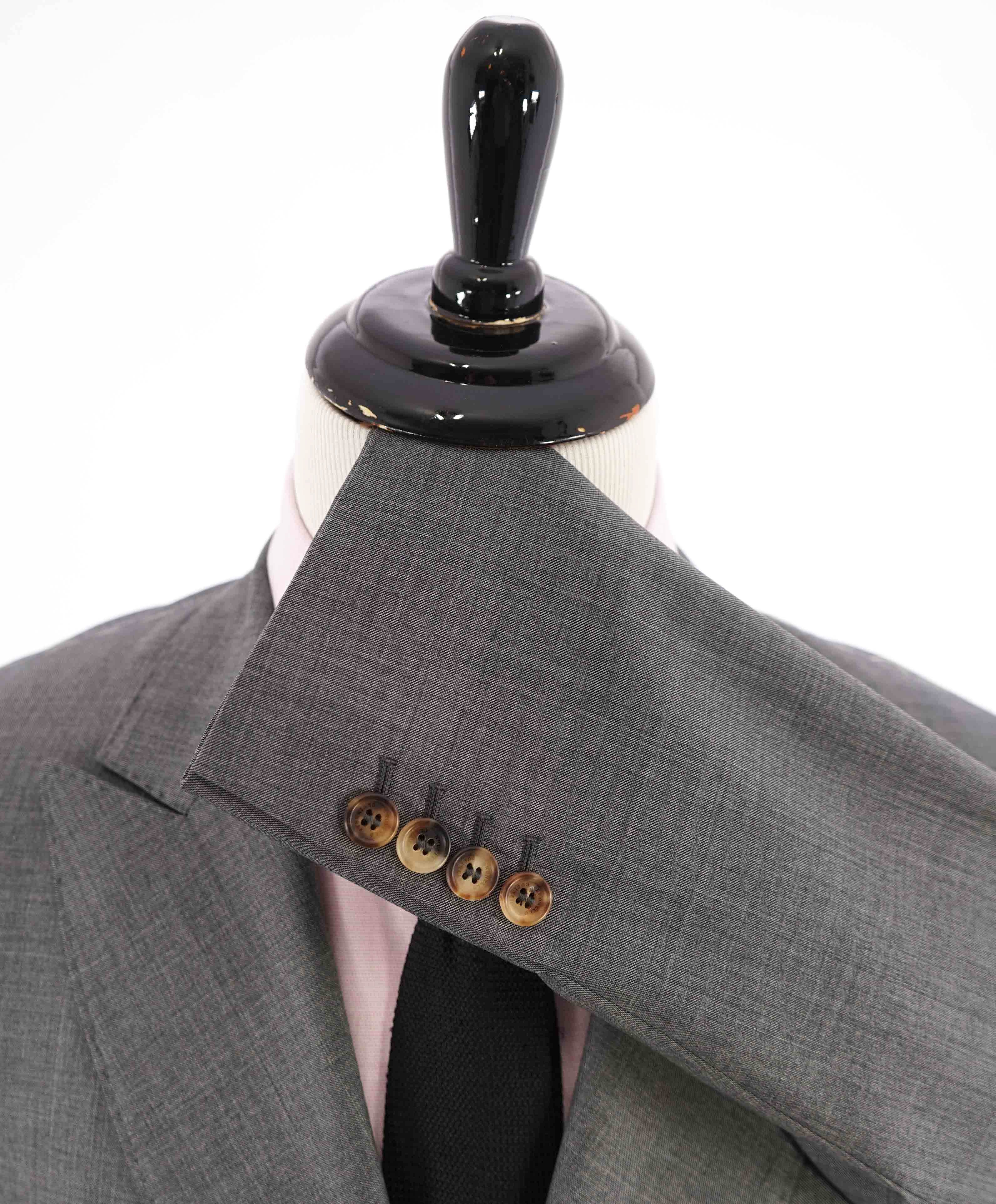 $3,180 BRUNELLO CUCINELLI - Gray Contrast Button Double Breasted Blazer- 40R